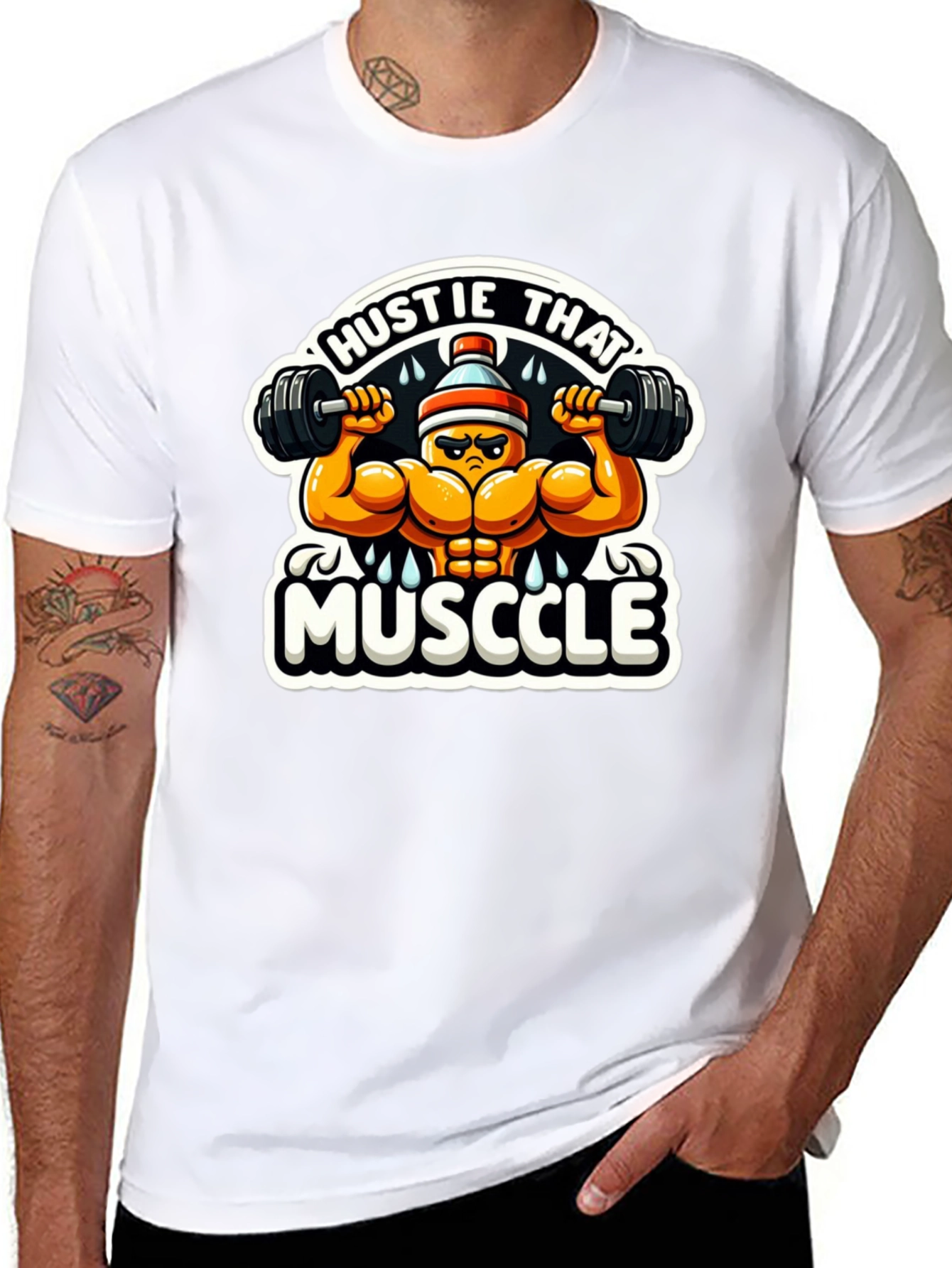 Hustle That Muscle Black T-Shirt