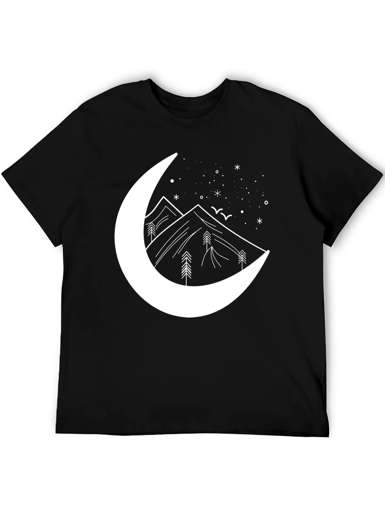 Moon & Mountains Graphic Tee - Black