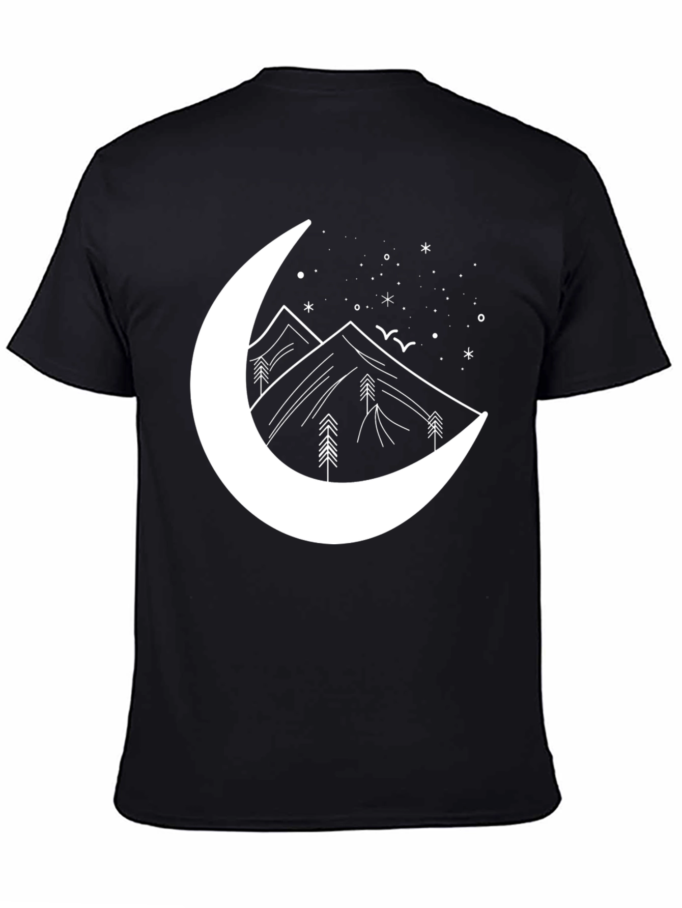 Moon & Mountains Graphic Tee - Black
