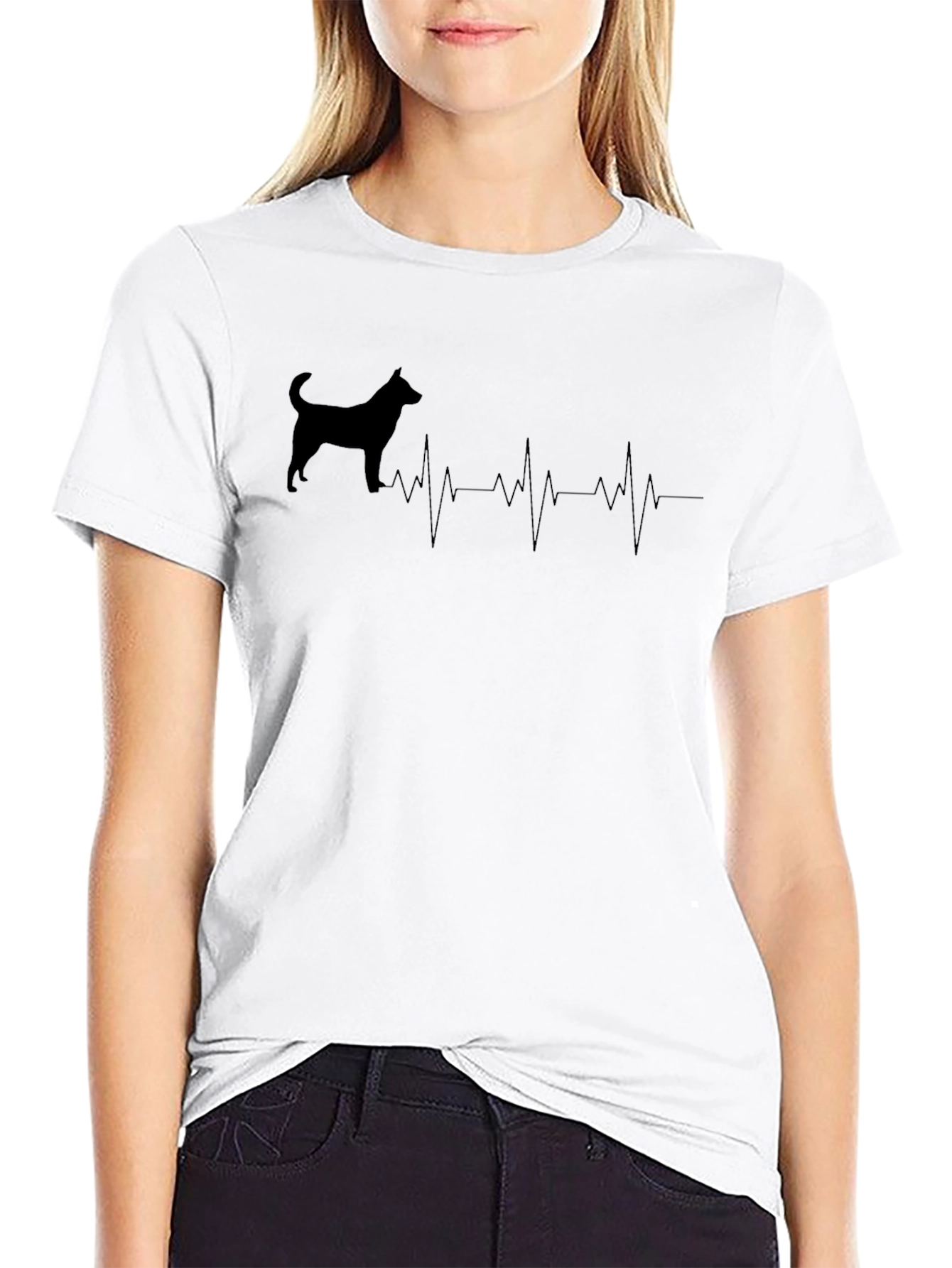 Dog Heartbeat T-Shirt - Black - Unisex