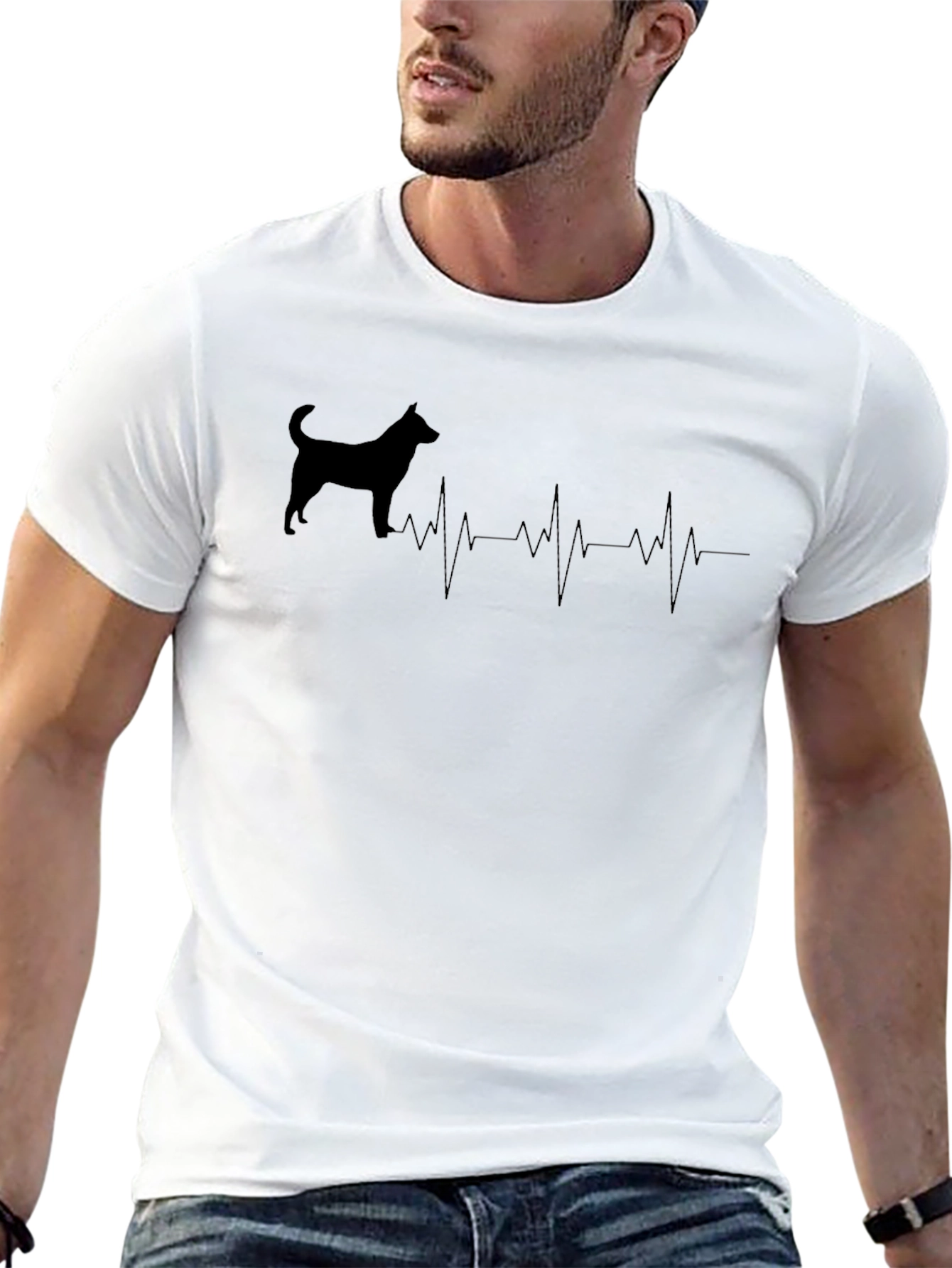 Dog Heartbeat T-Shirt - Black - Unisex