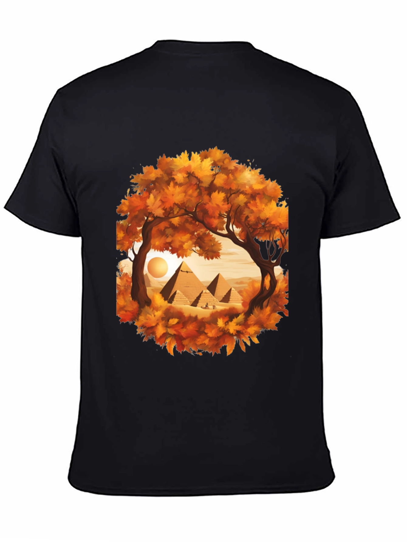 Egyptian Pyramid Graphic Tee - Autumn Trees