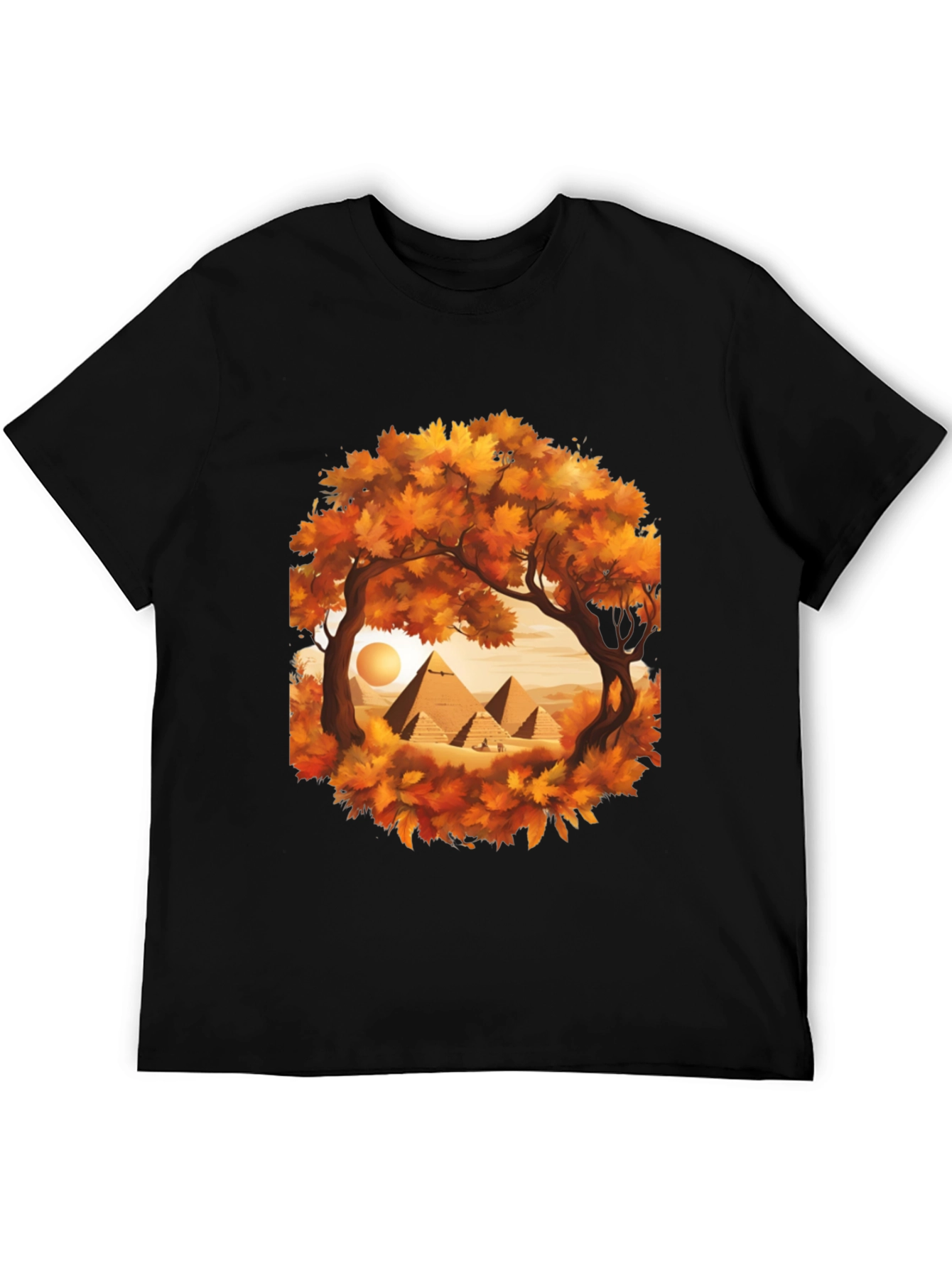 Egyptian Pyramid Graphic Tee - Autumn Trees