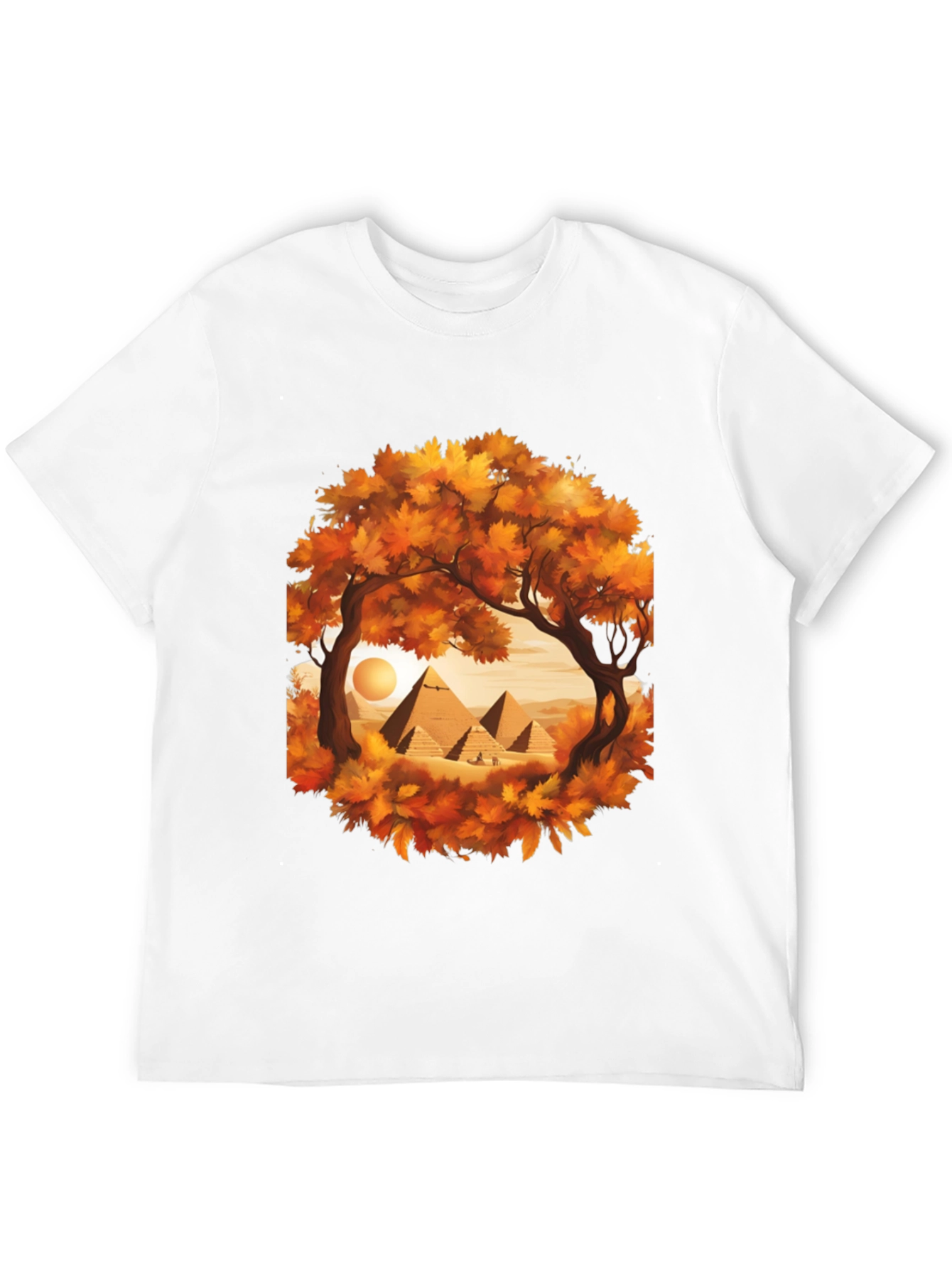 Egyptian Pyramid Graphic Tee - Autumn Trees