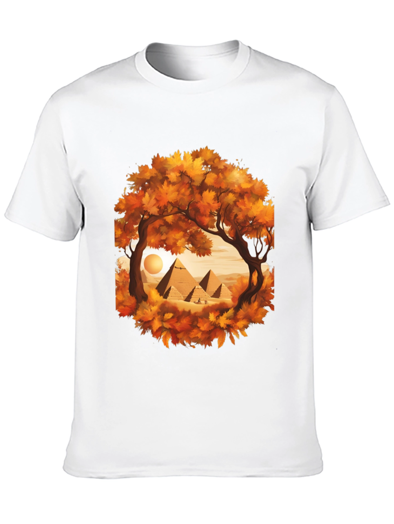 Egyptian Pyramid Graphic Tee - Autumn Trees