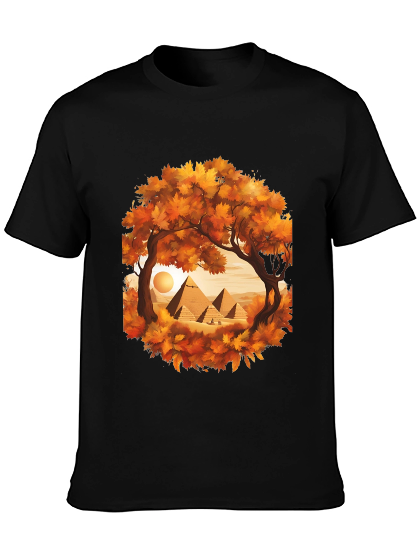 Egyptian Pyramid Graphic Tee - Autumn Trees