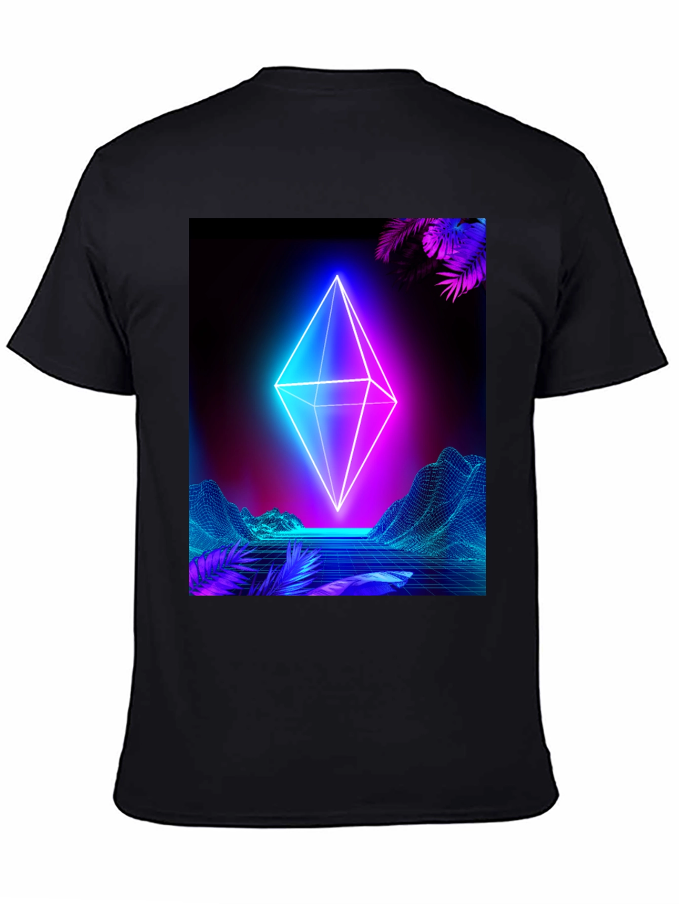 Neon Geometric T-Shirt - Cyberpunk Aesthetic