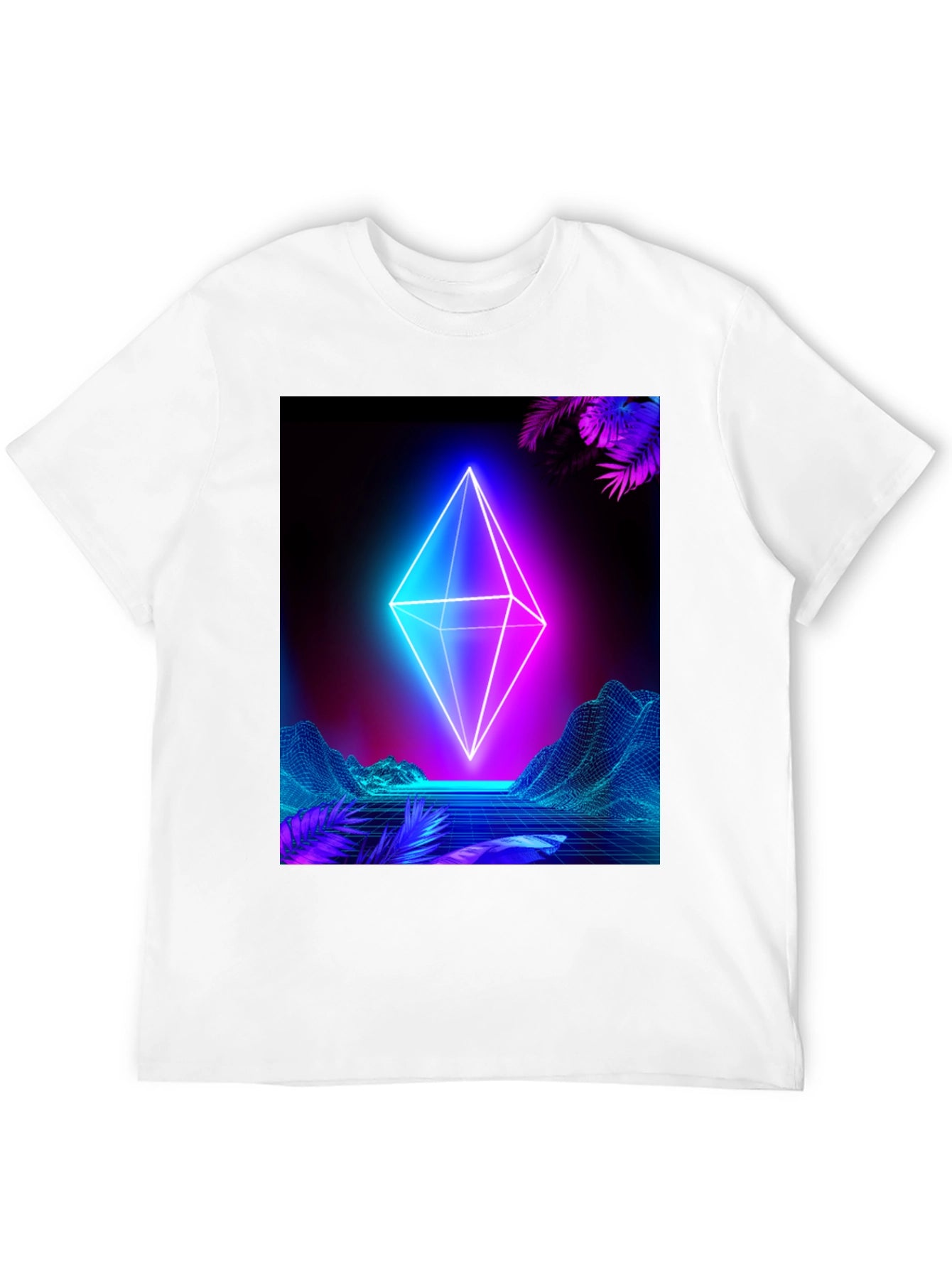 Neon Geometric T-Shirt - Cyberpunk Aesthetic