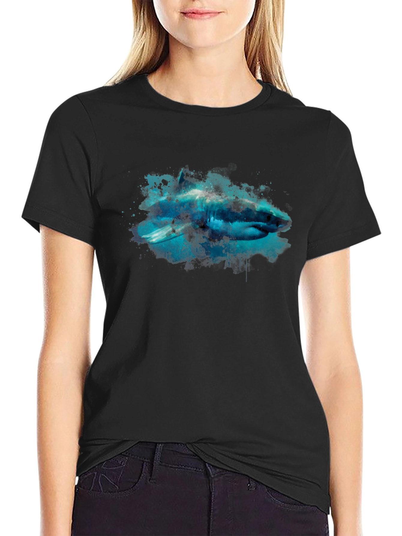 Shark Graphic Black T-Shirt