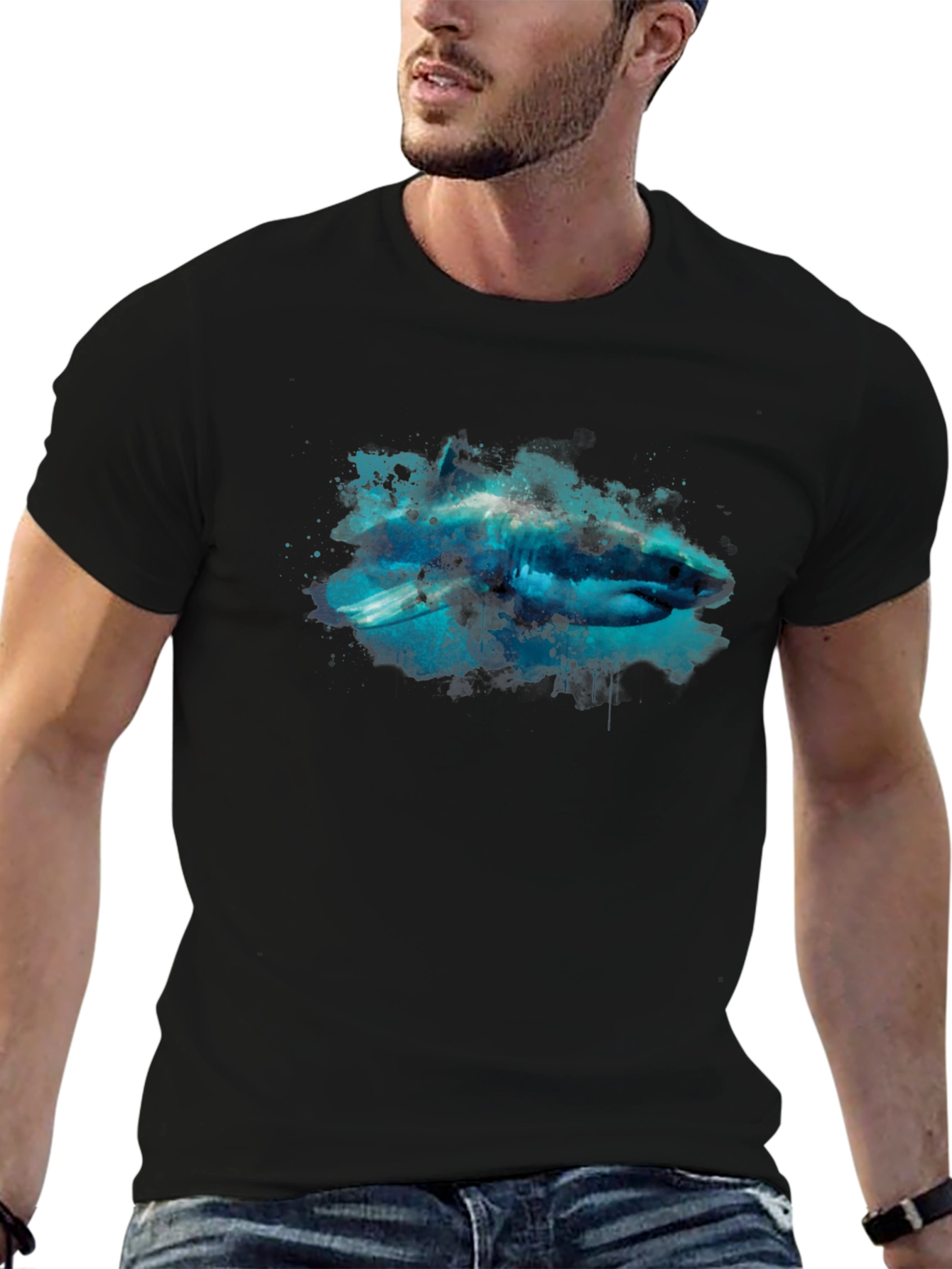 Shark Graphic Black T-Shirt