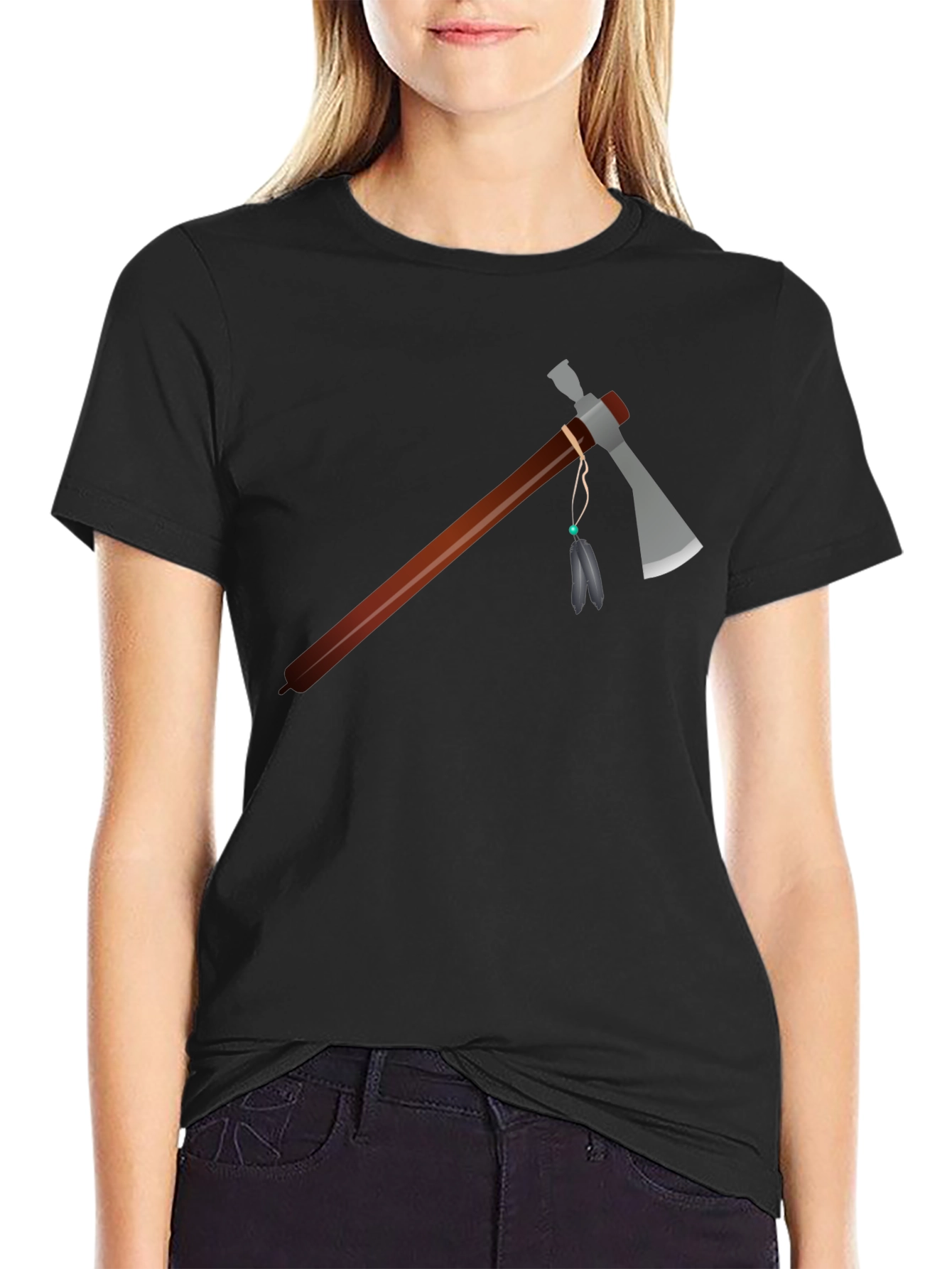 Tomahawk Axe Graphic Tee - Black Cotton T-Shirt