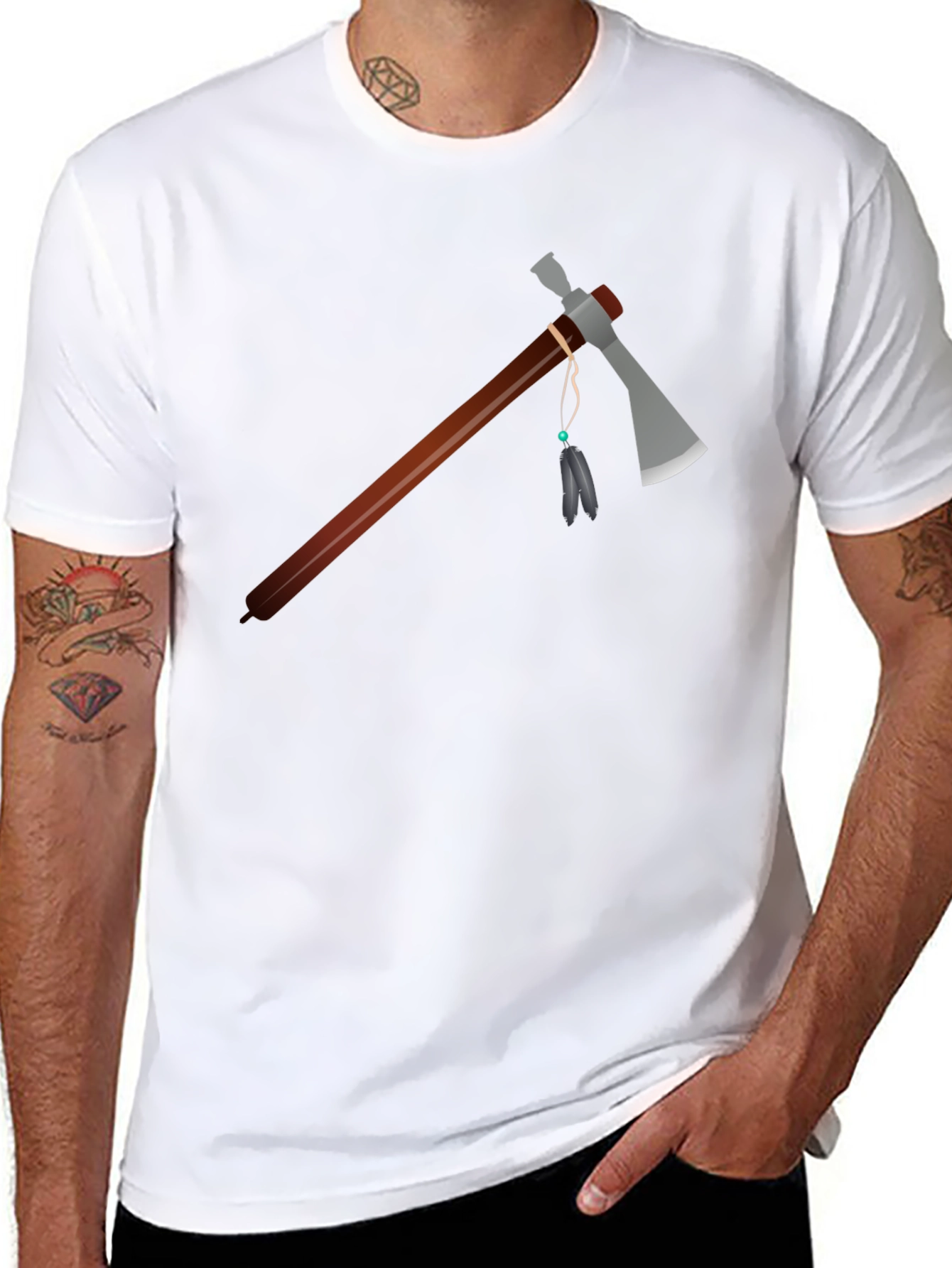 Tomahawk Axe Graphic Tee - Black Cotton T-Shirt
