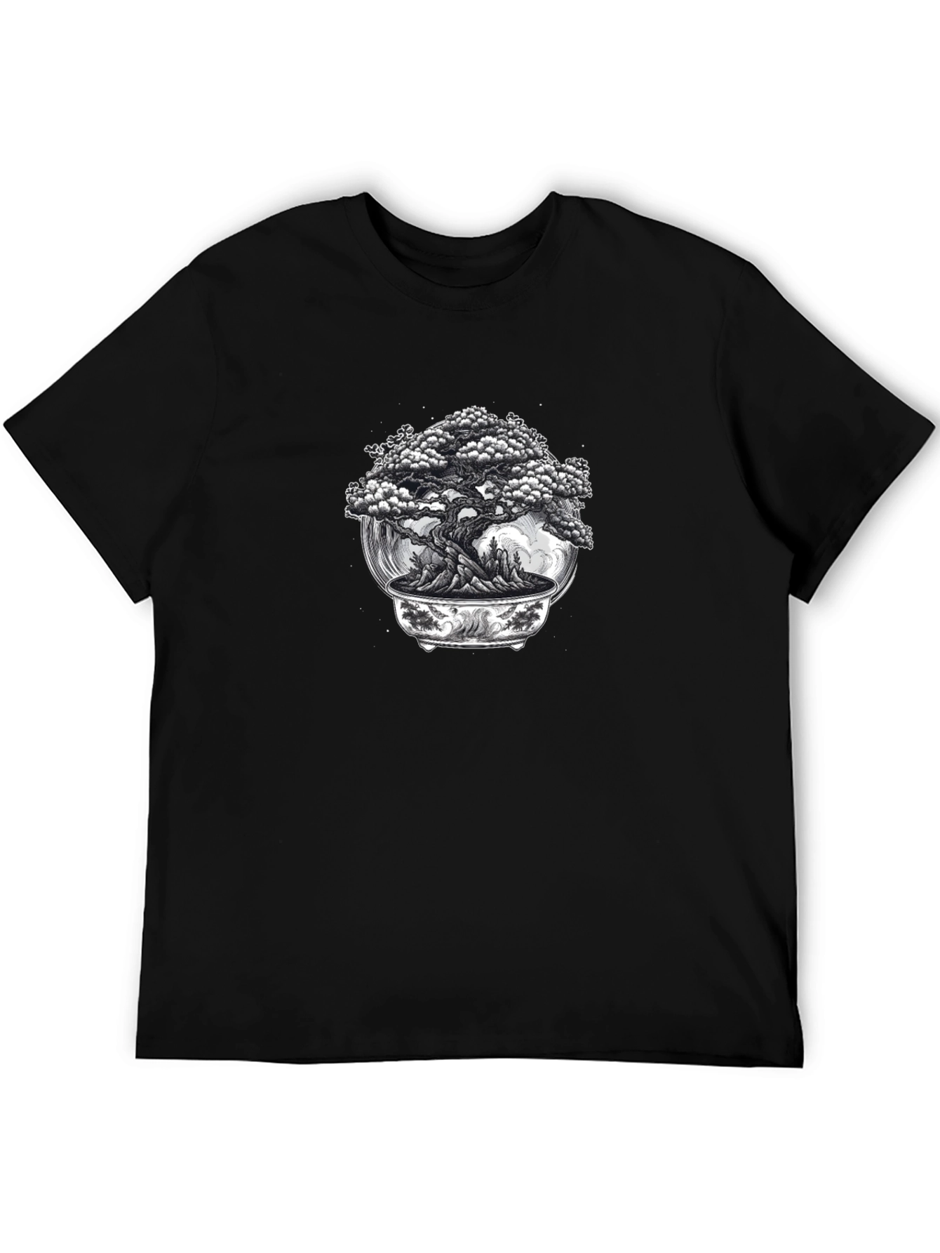 Bonsai Tree Graphic Black T-Shirt