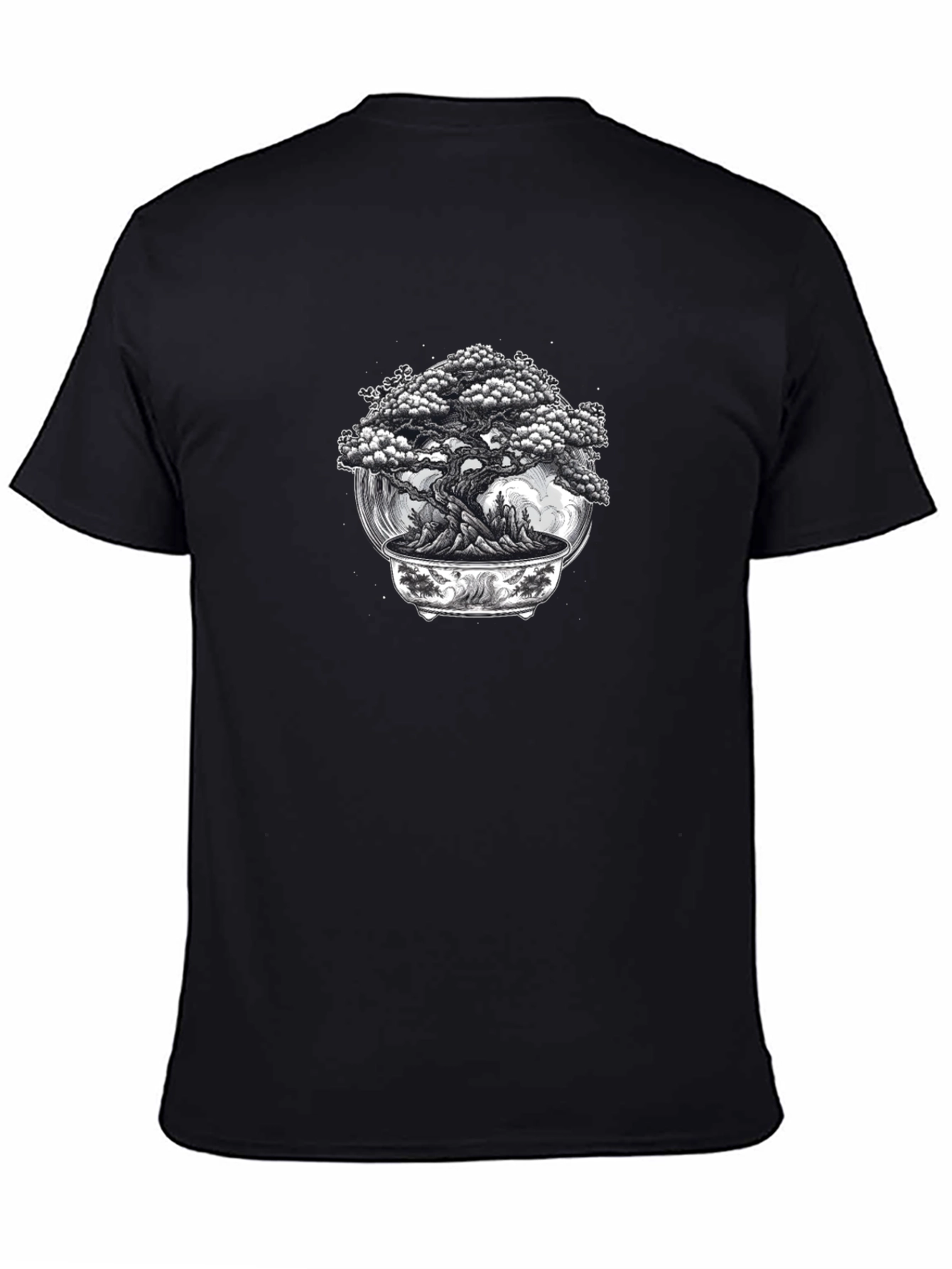 Bonsai Tree Graphic Black T-Shirt