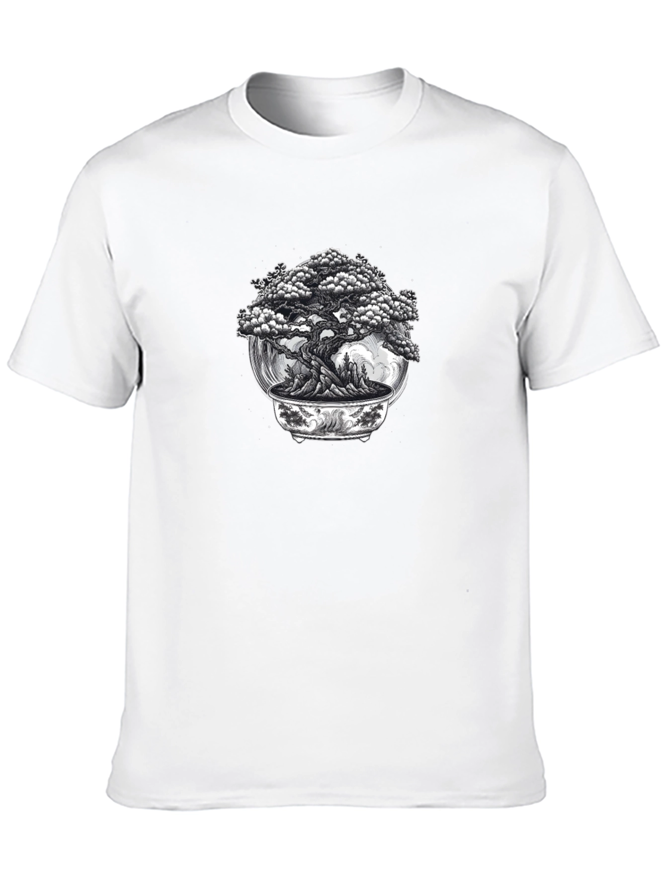 Bonsai Tree Graphic Black T-Shirt