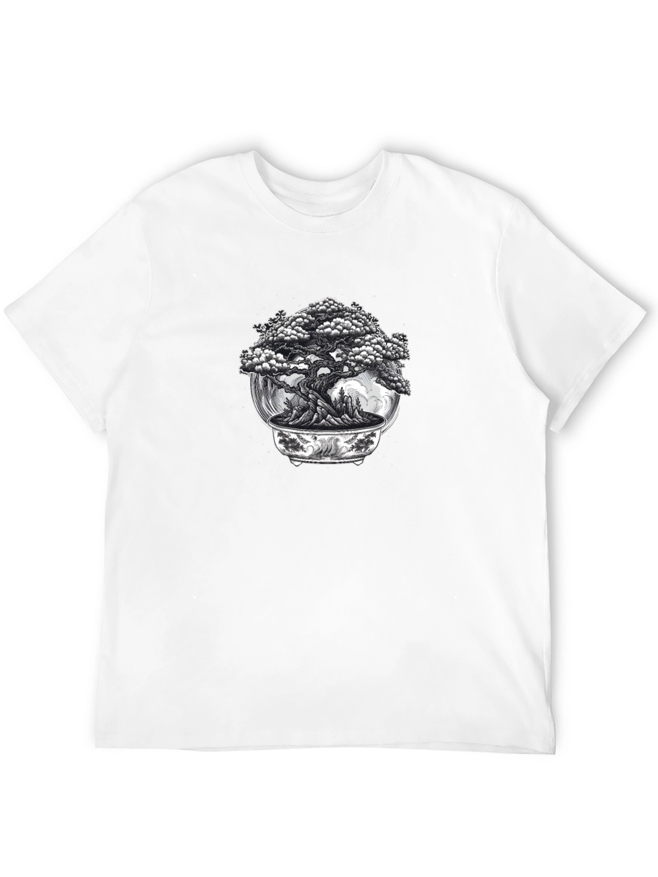 Bonsai Tree Graphic Black T-Shirt