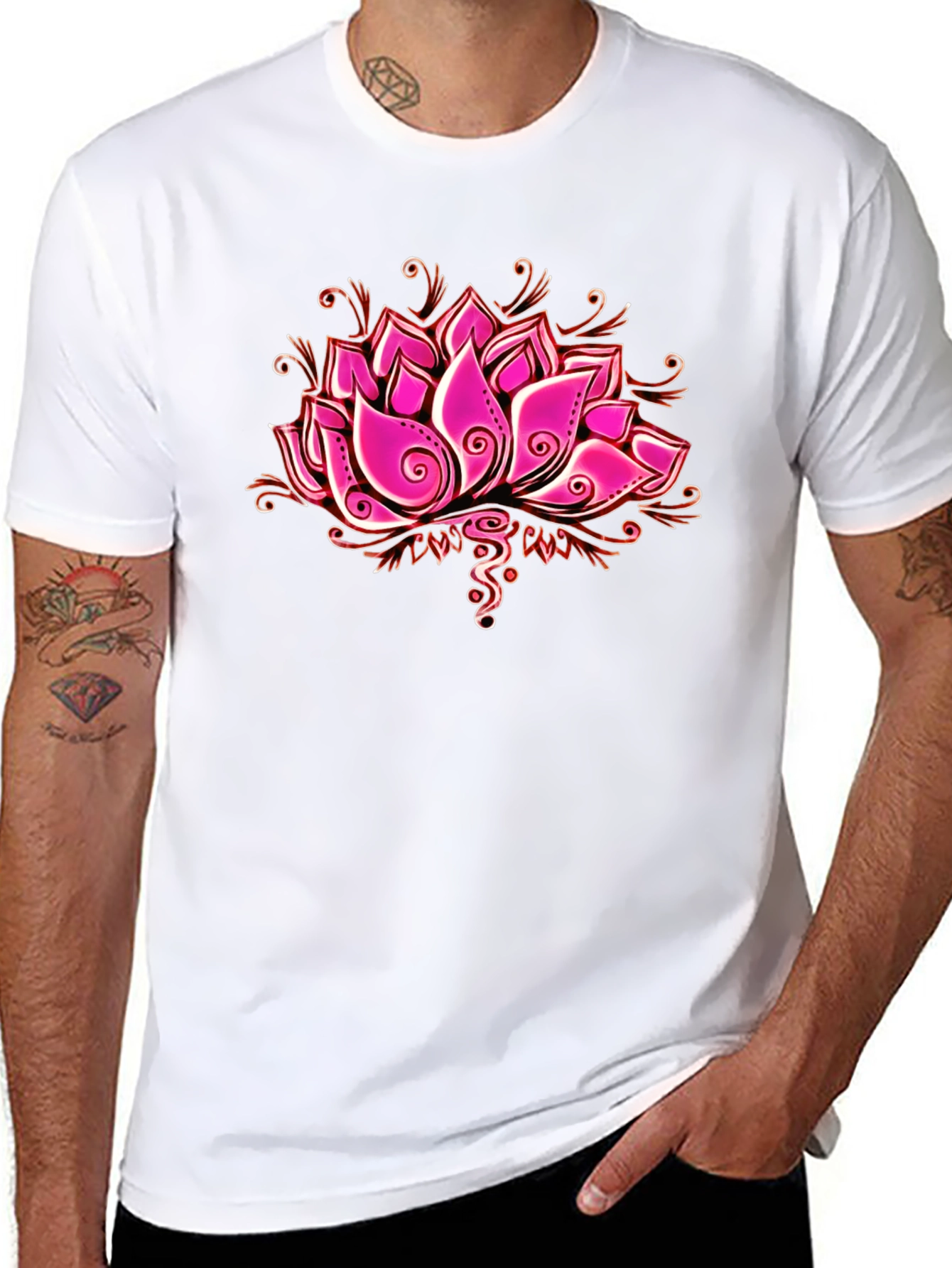Lotus Flower Graphic T-Shirt