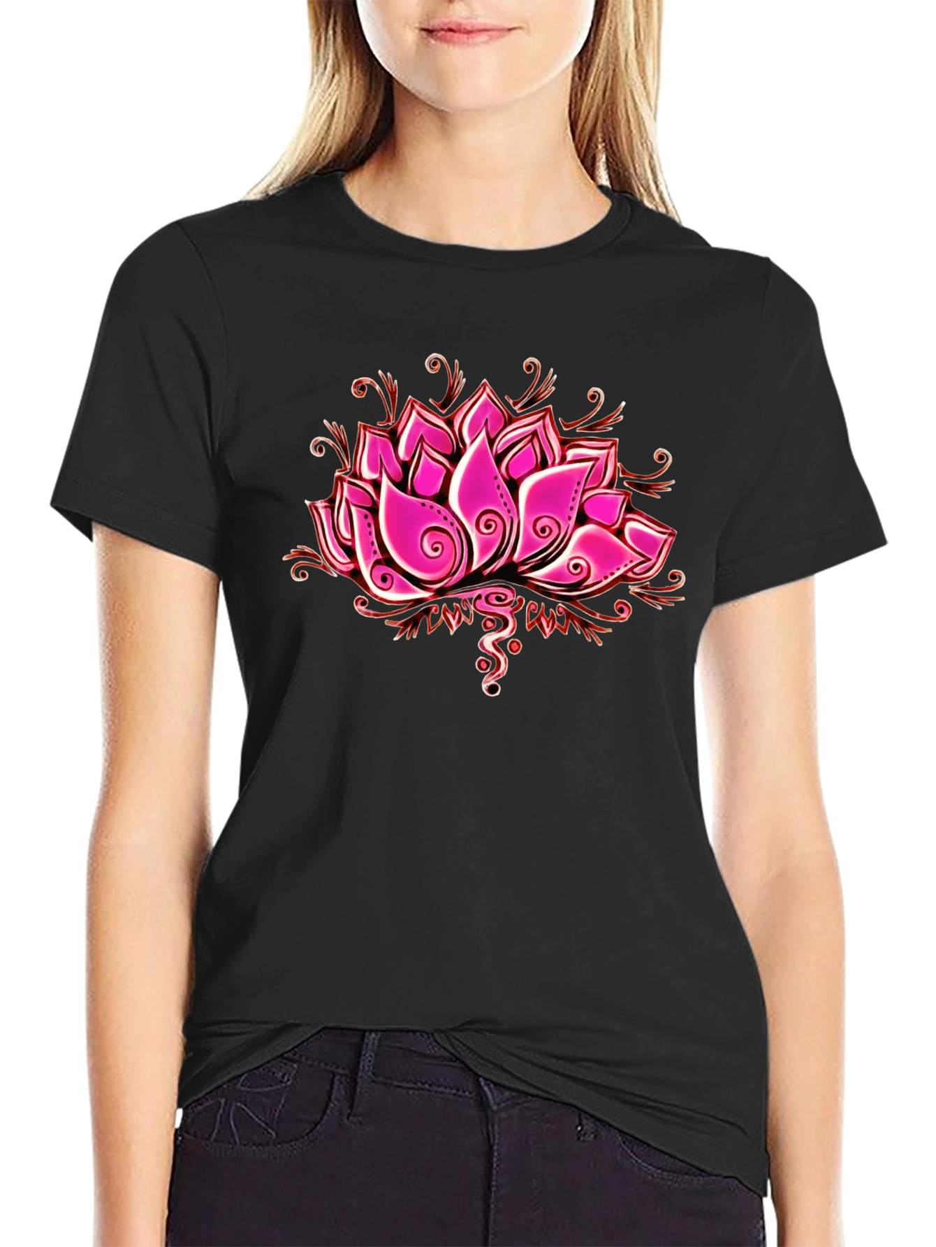 Lotus Flower Graphic T-Shirt