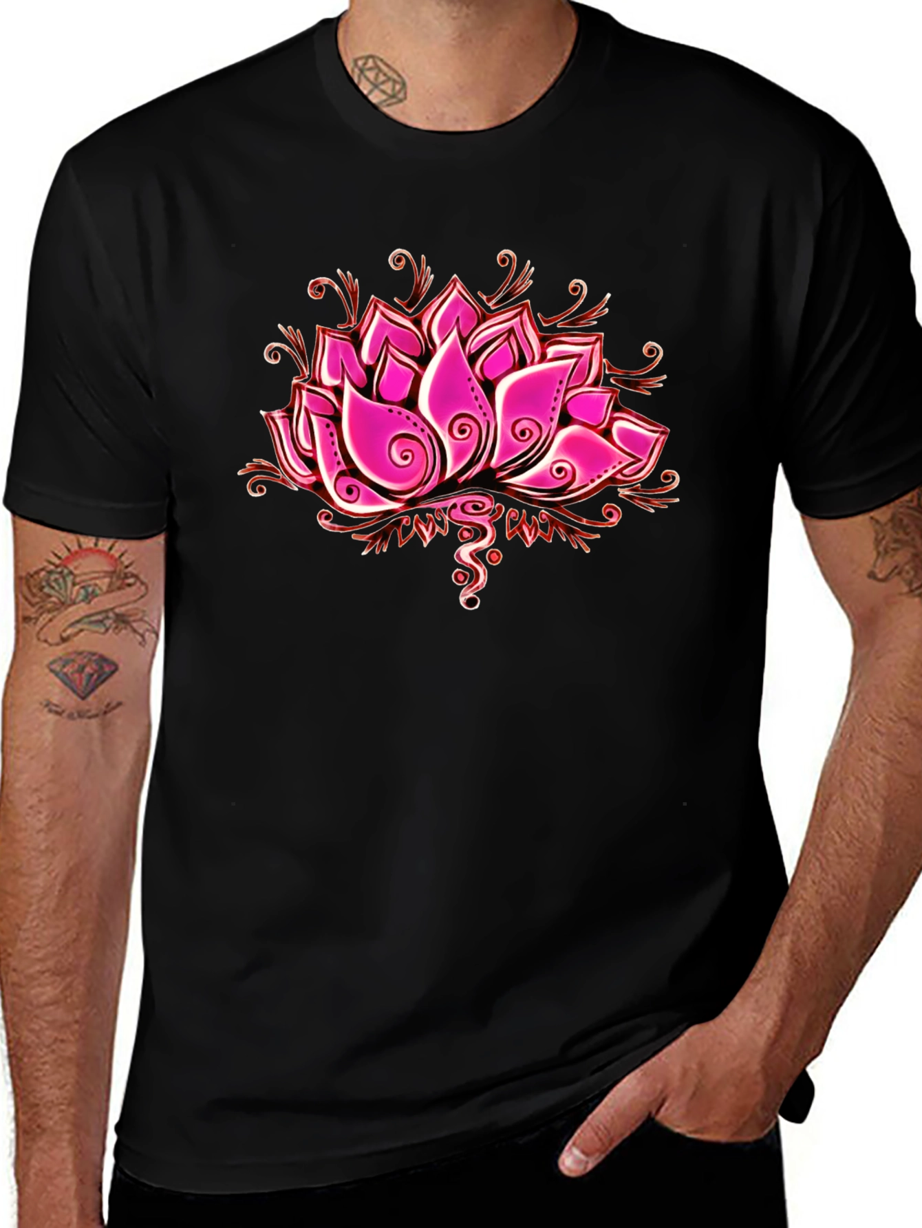 Lotus Flower Graphic T-Shirt