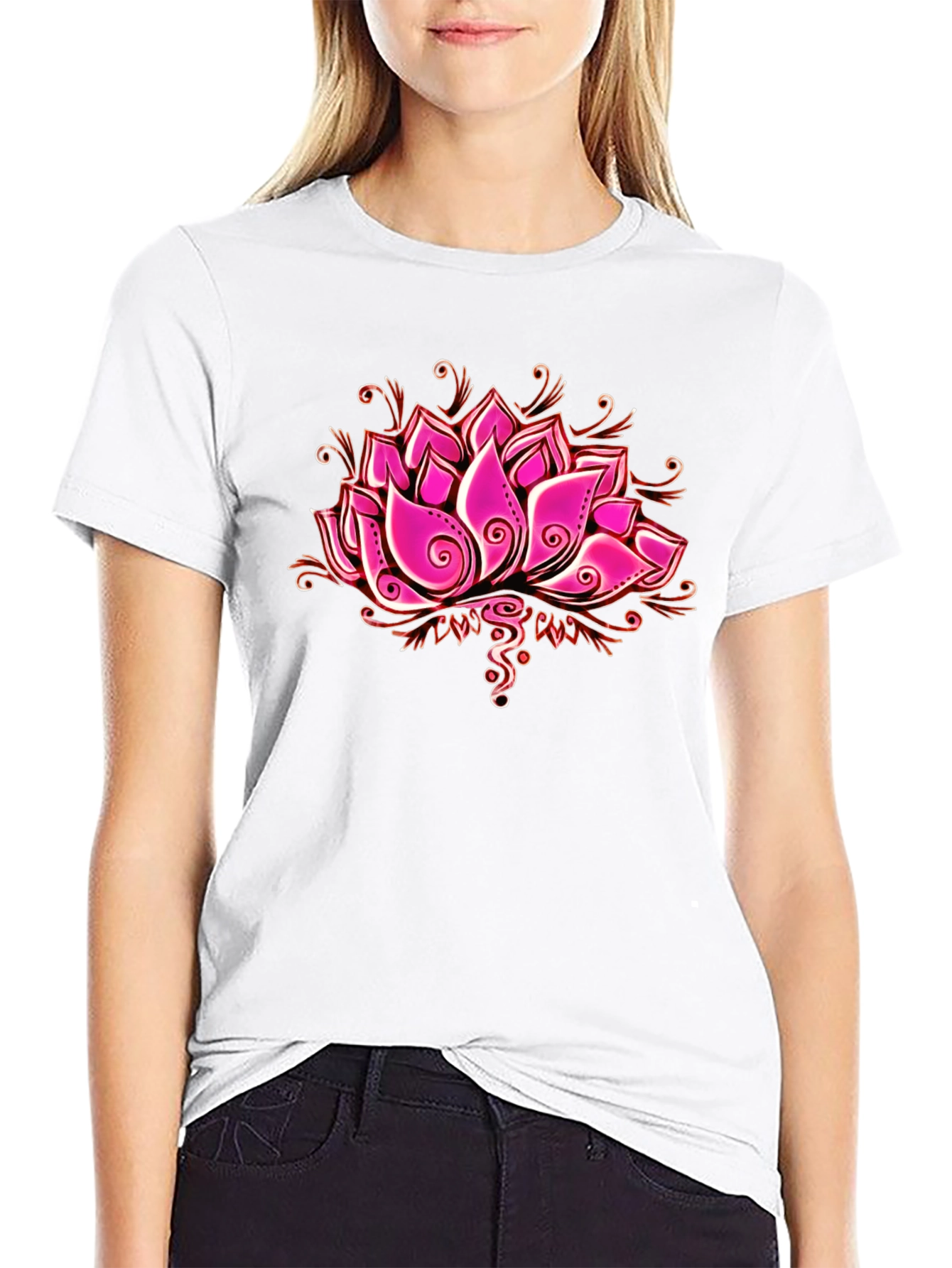 Lotus Flower Graphic T-Shirt