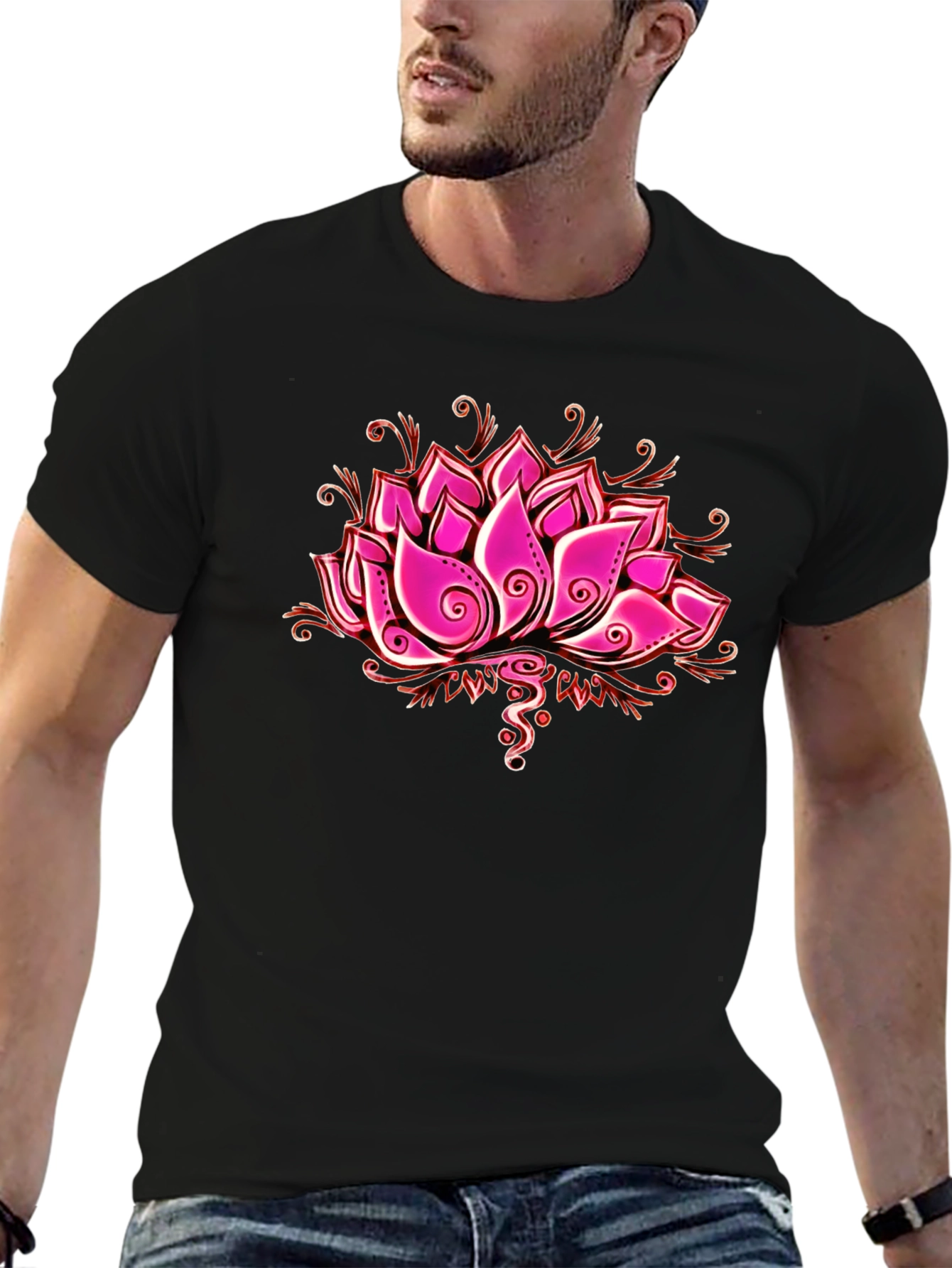 Lotus Flower Graphic T-Shirt