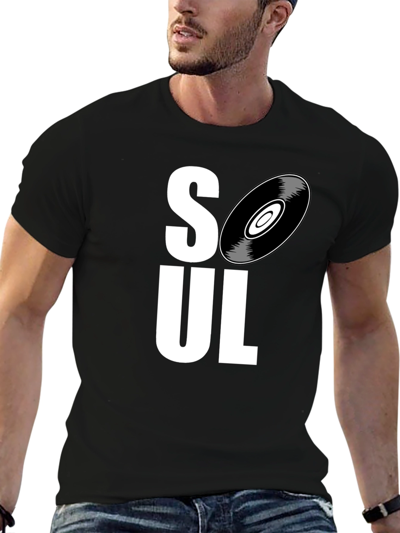 Soul Music Graphic Tee - Black Cotton T-Shirt