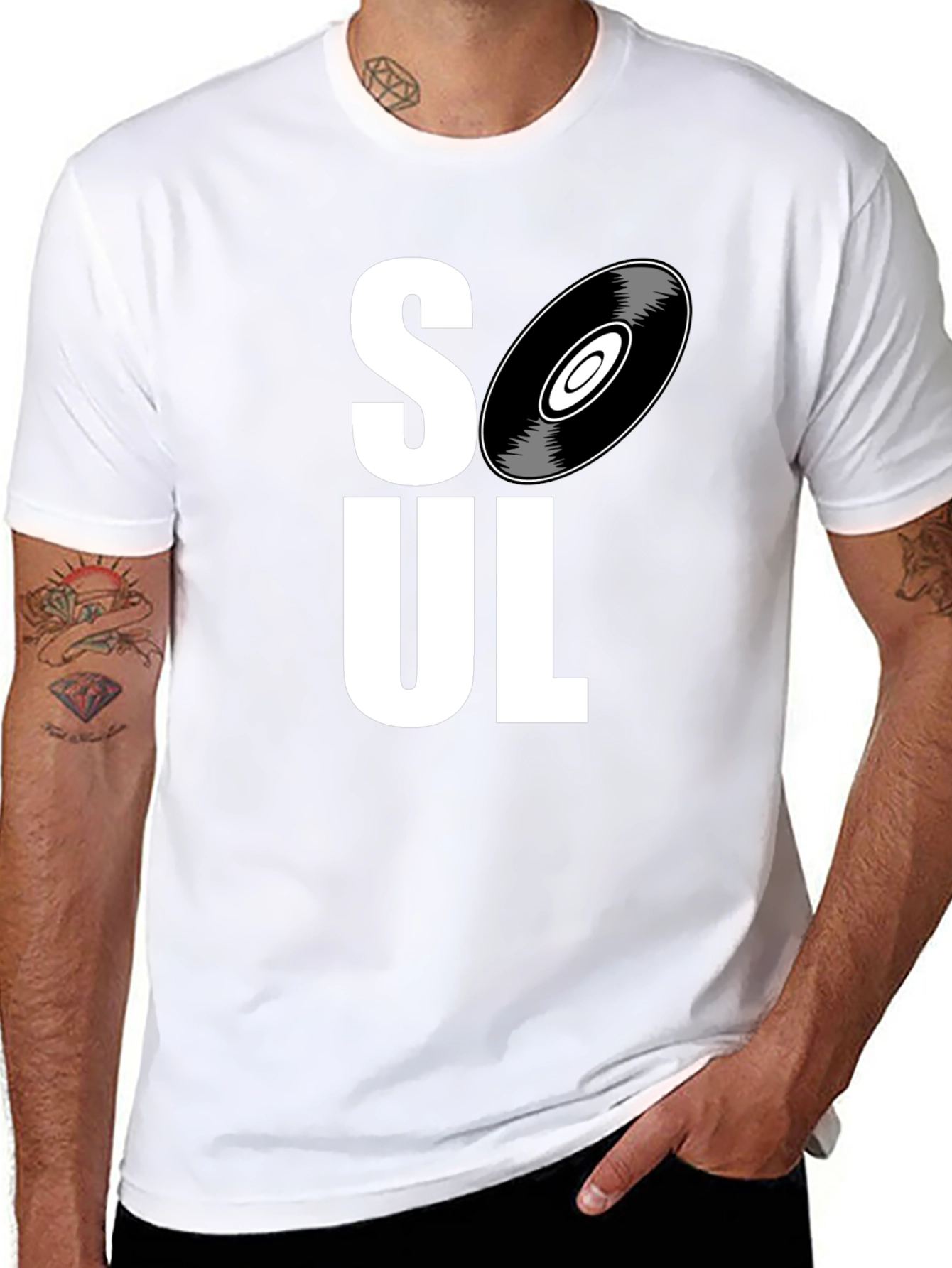 Soul Music Graphic Tee - Black Cotton T-Shirt