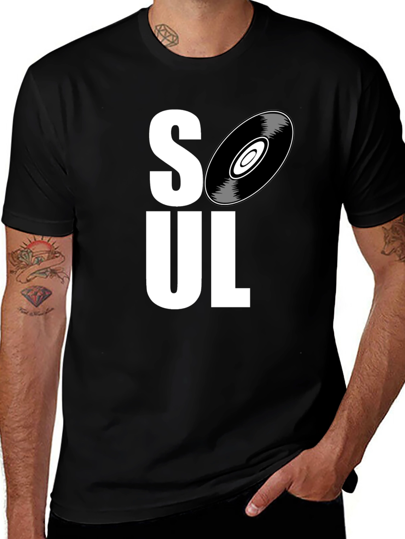 Soul Music Graphic Tee - Black Cotton T-Shirt
