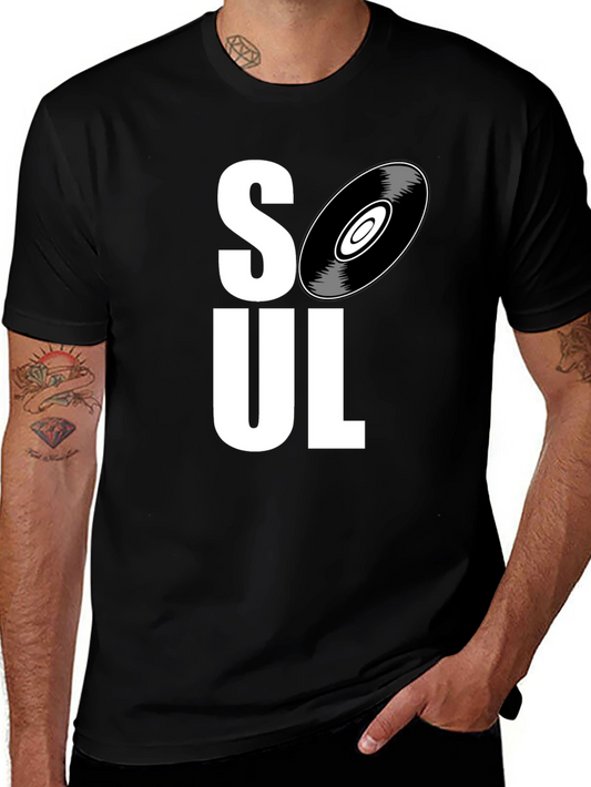 Soul Music Graphic Tee - Black Cotton T-Shirt