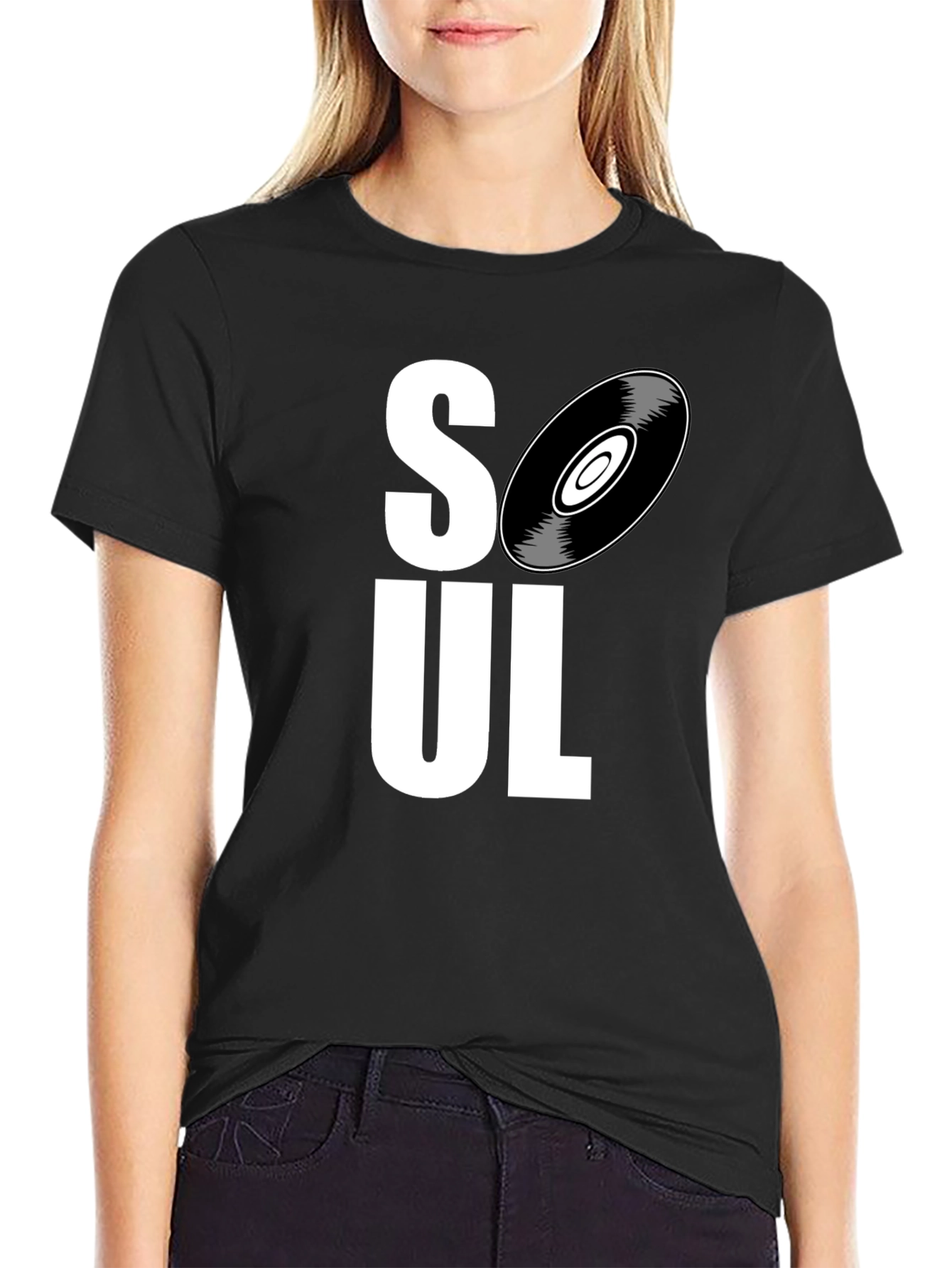 Soul Music Graphic Tee - Black Cotton T-Shirt