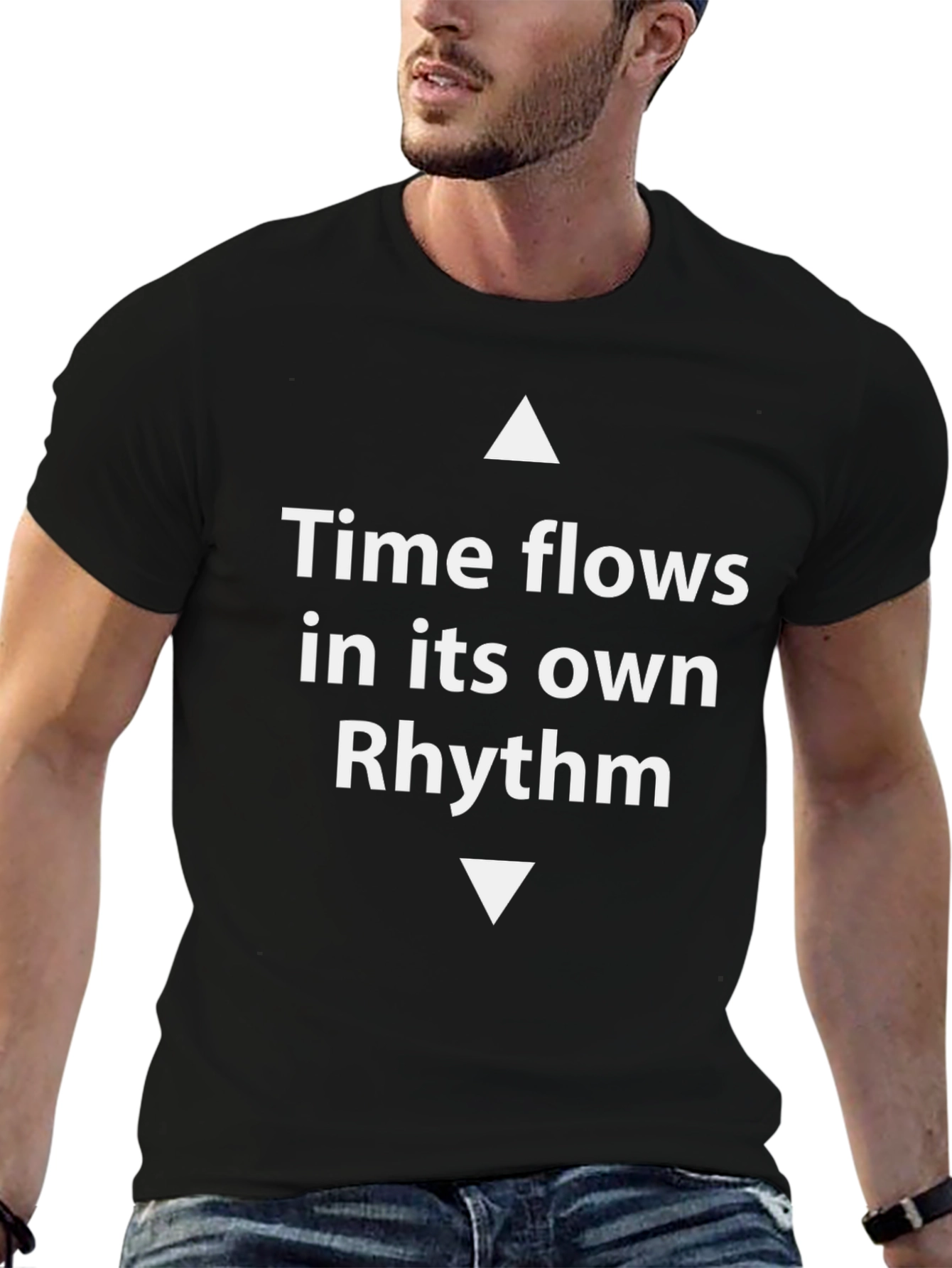Time Flows T-Shirt - Black Graphic Tee