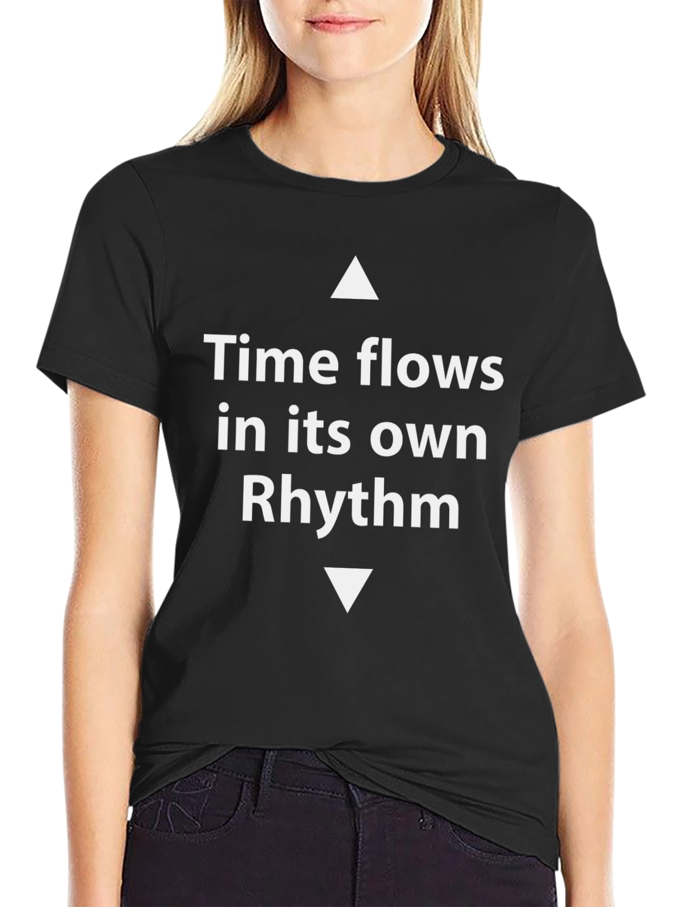 Time Flows T-Shirt - Black Graphic Tee