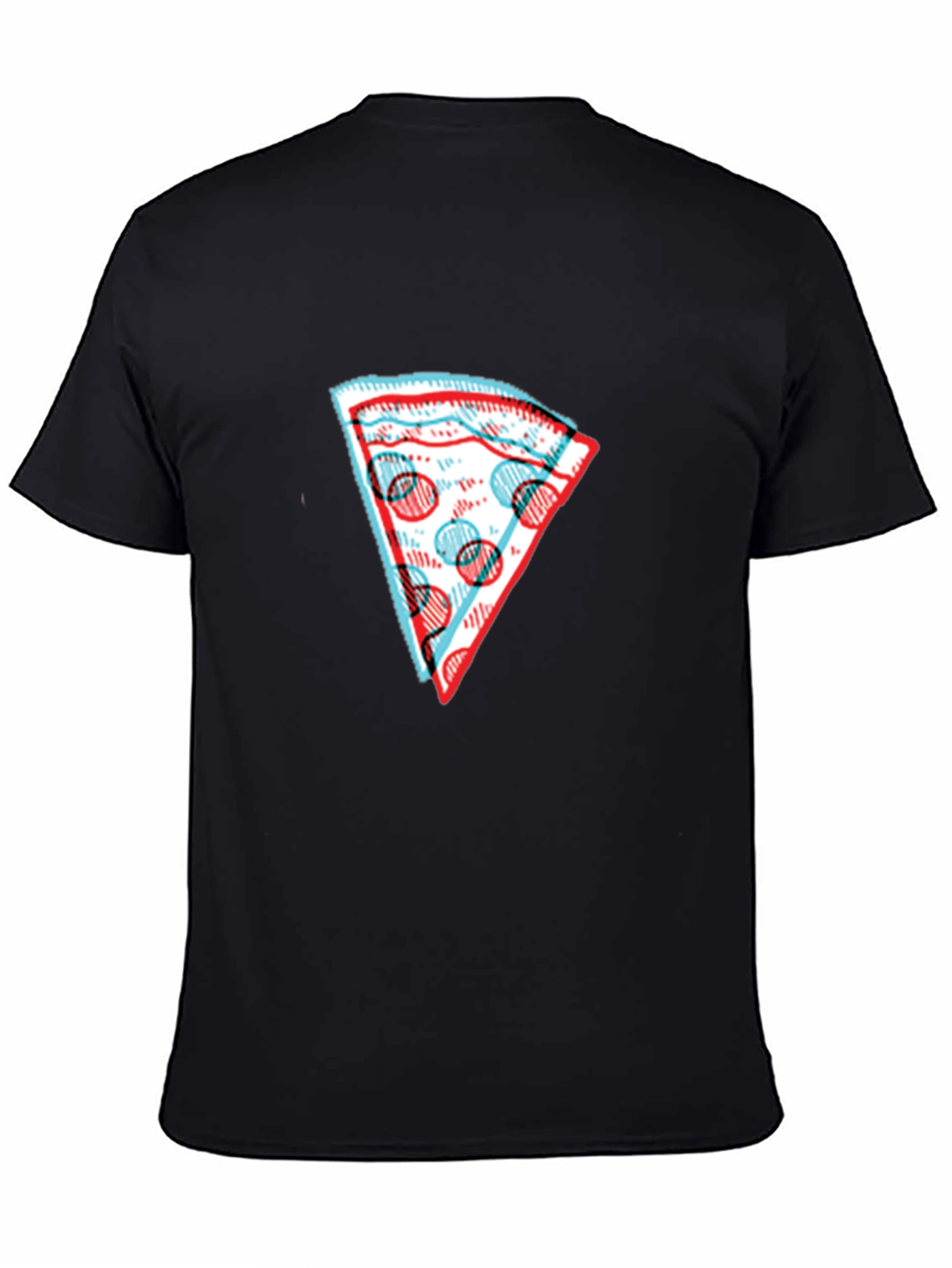 Pizza Slice Graphic Tee - Stylish Mens Black T-Shirt