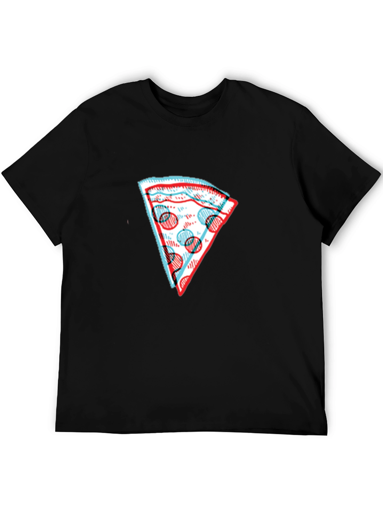Pizza Slice Graphic Tee - Stylish Mens Black T-Shirt