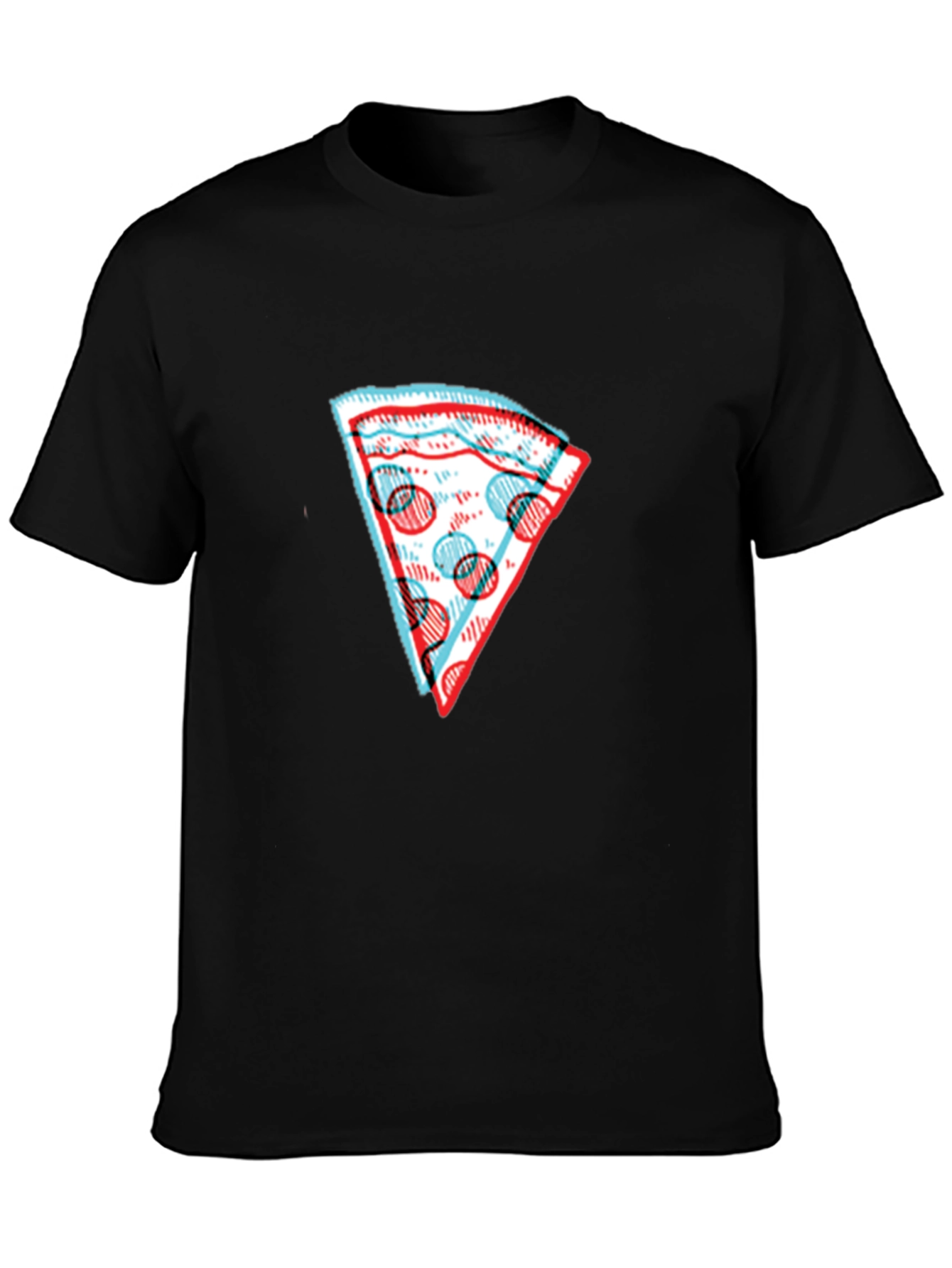 Pizza Slice Graphic Tee - Stylish Mens Black T-Shirt