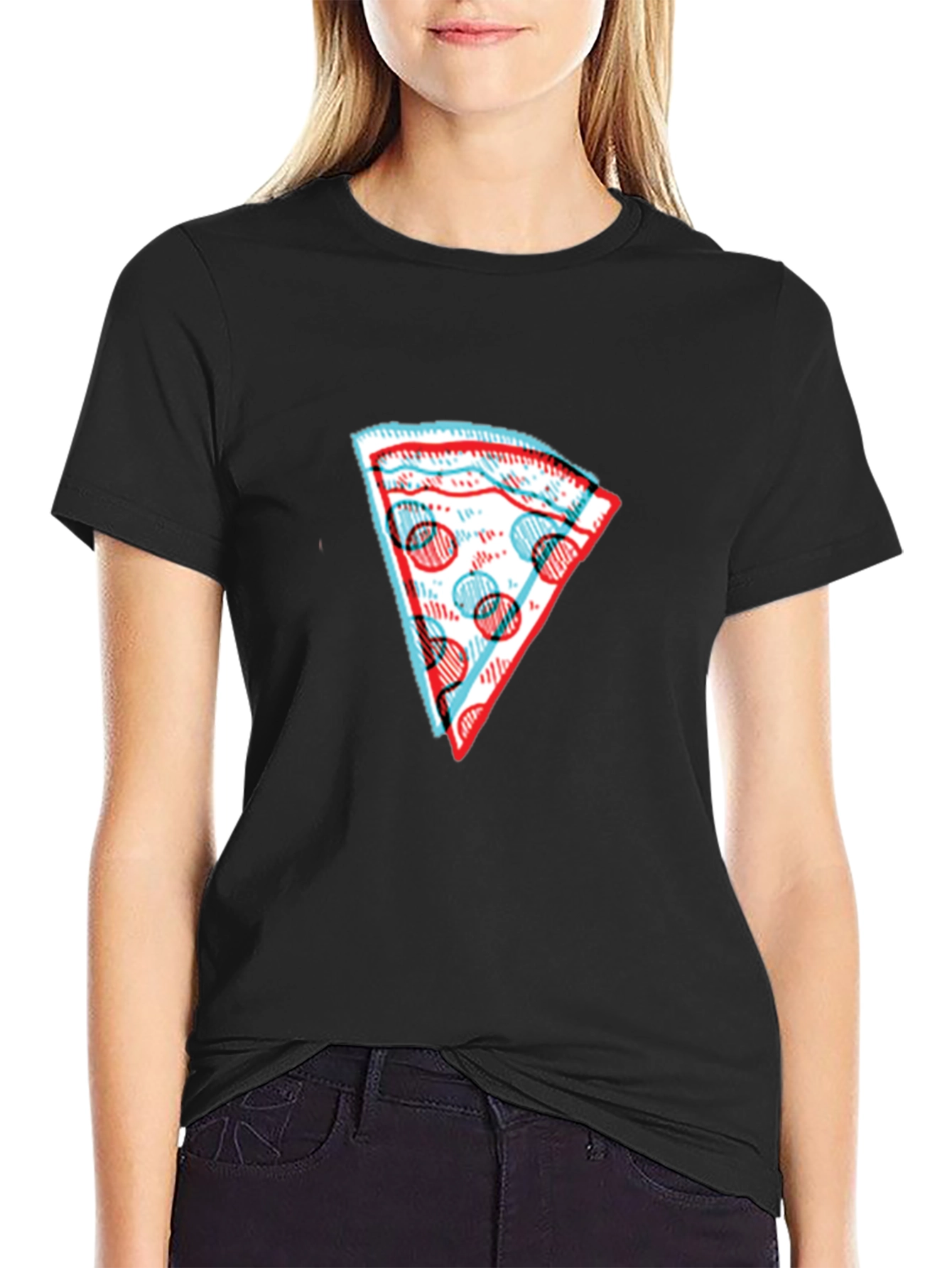 Pizza Slice Graphic Tee - Stylish Mens Black T-Shirt