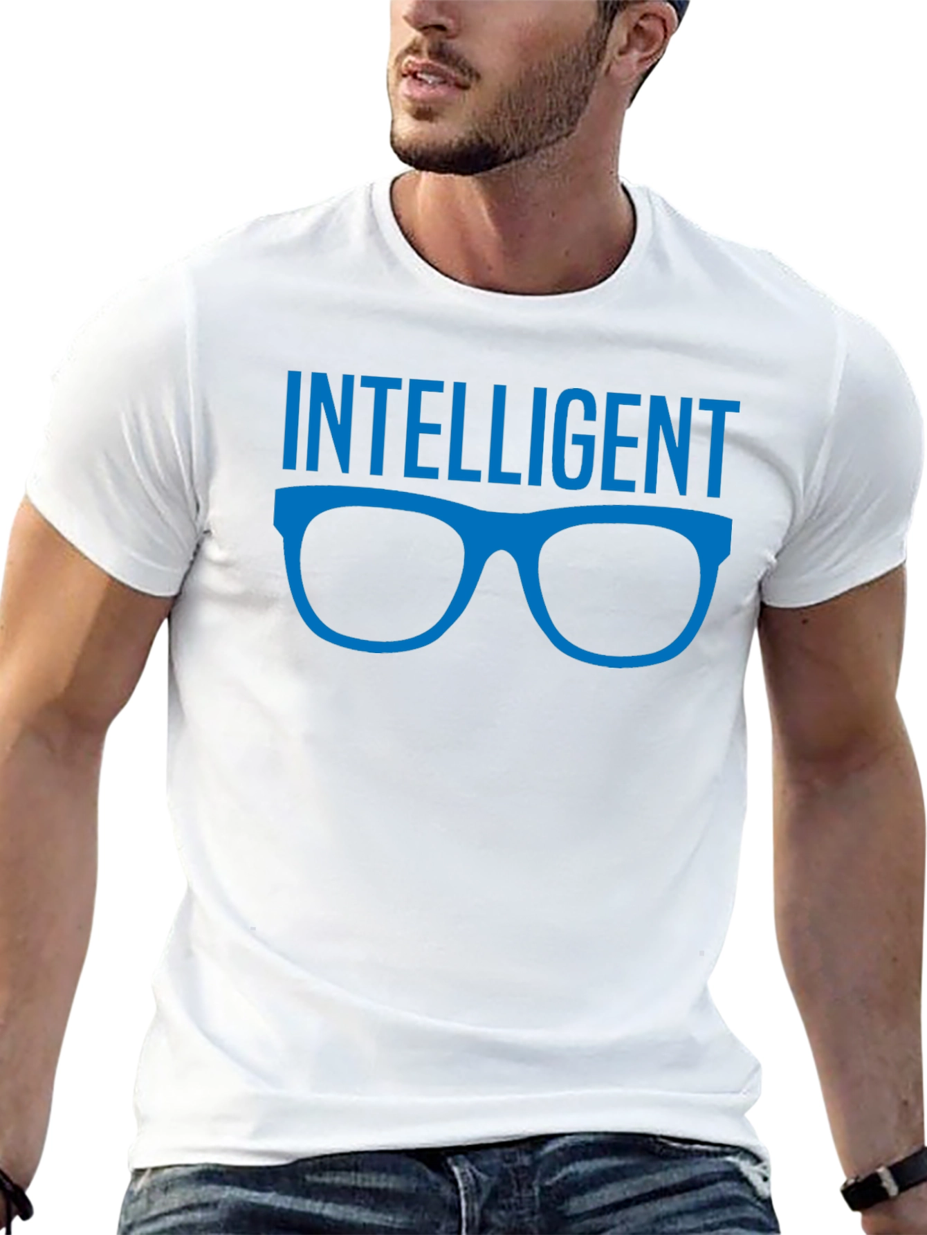 Intelligent Glasses Graphic Tee - Black Cotton T-Shirt