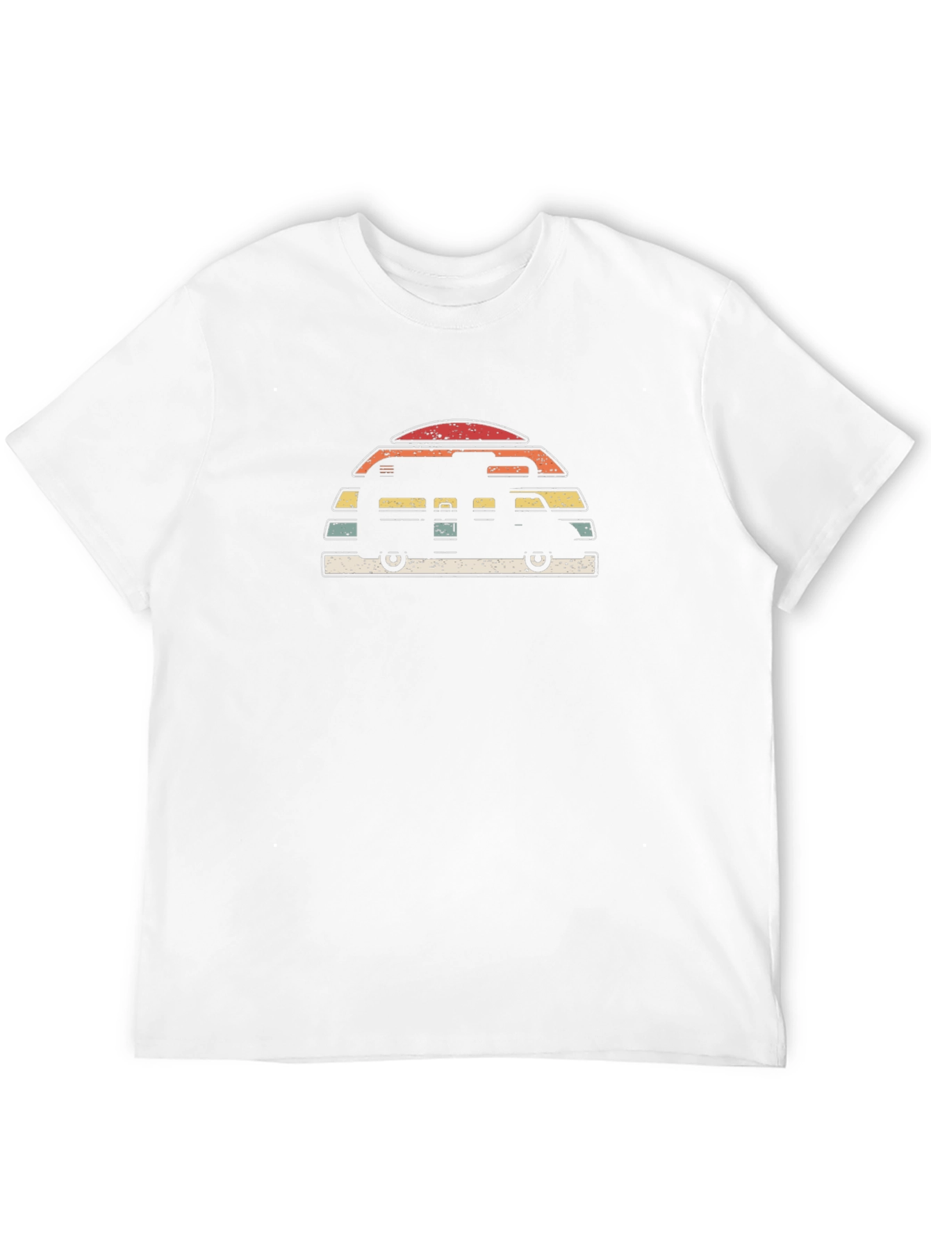 Retro Camper Van Graphic Tee - Black Cotton T-Shirt