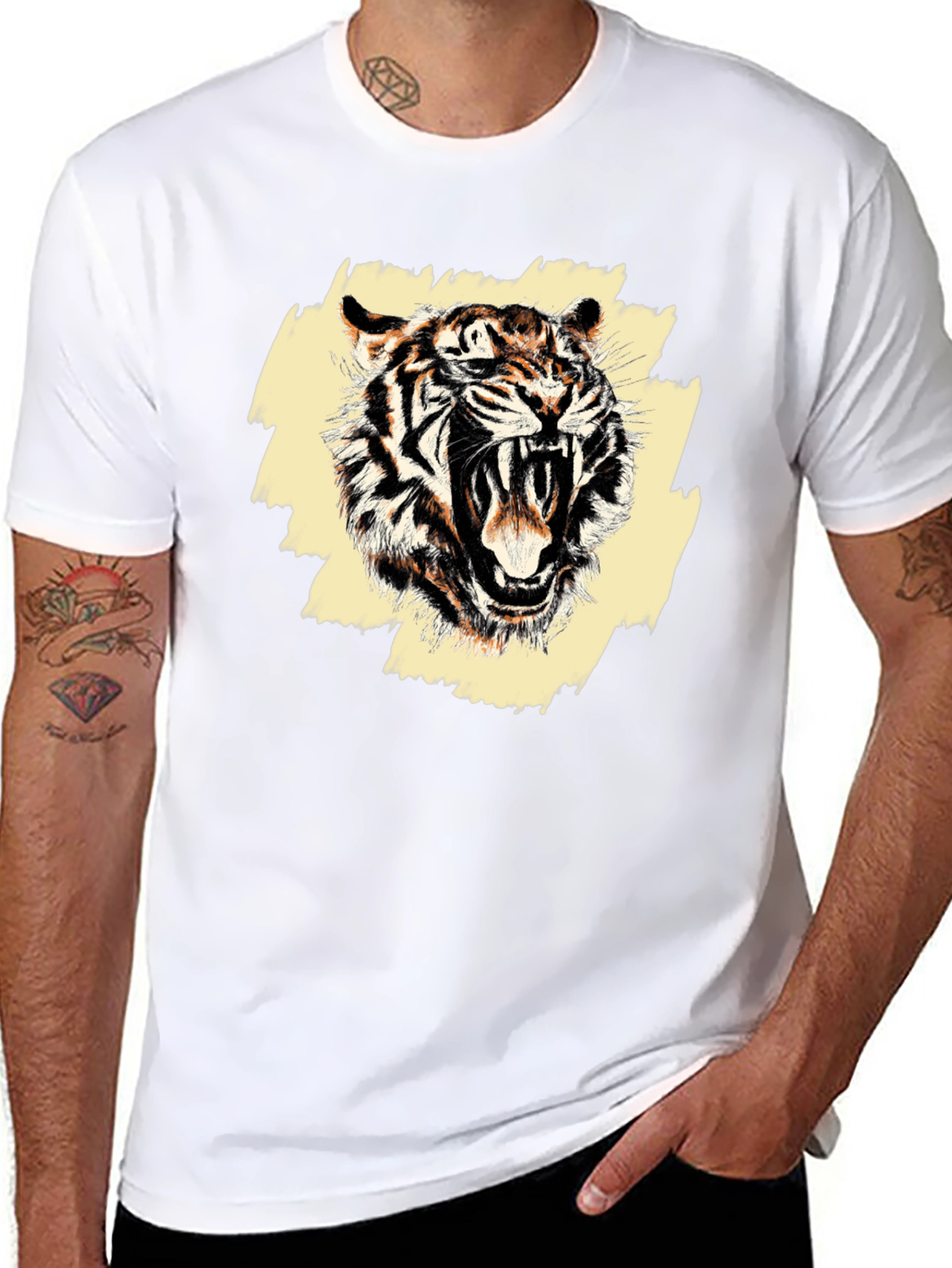 Roaring Tiger Graphic Tee - Mens Black T-Shirt