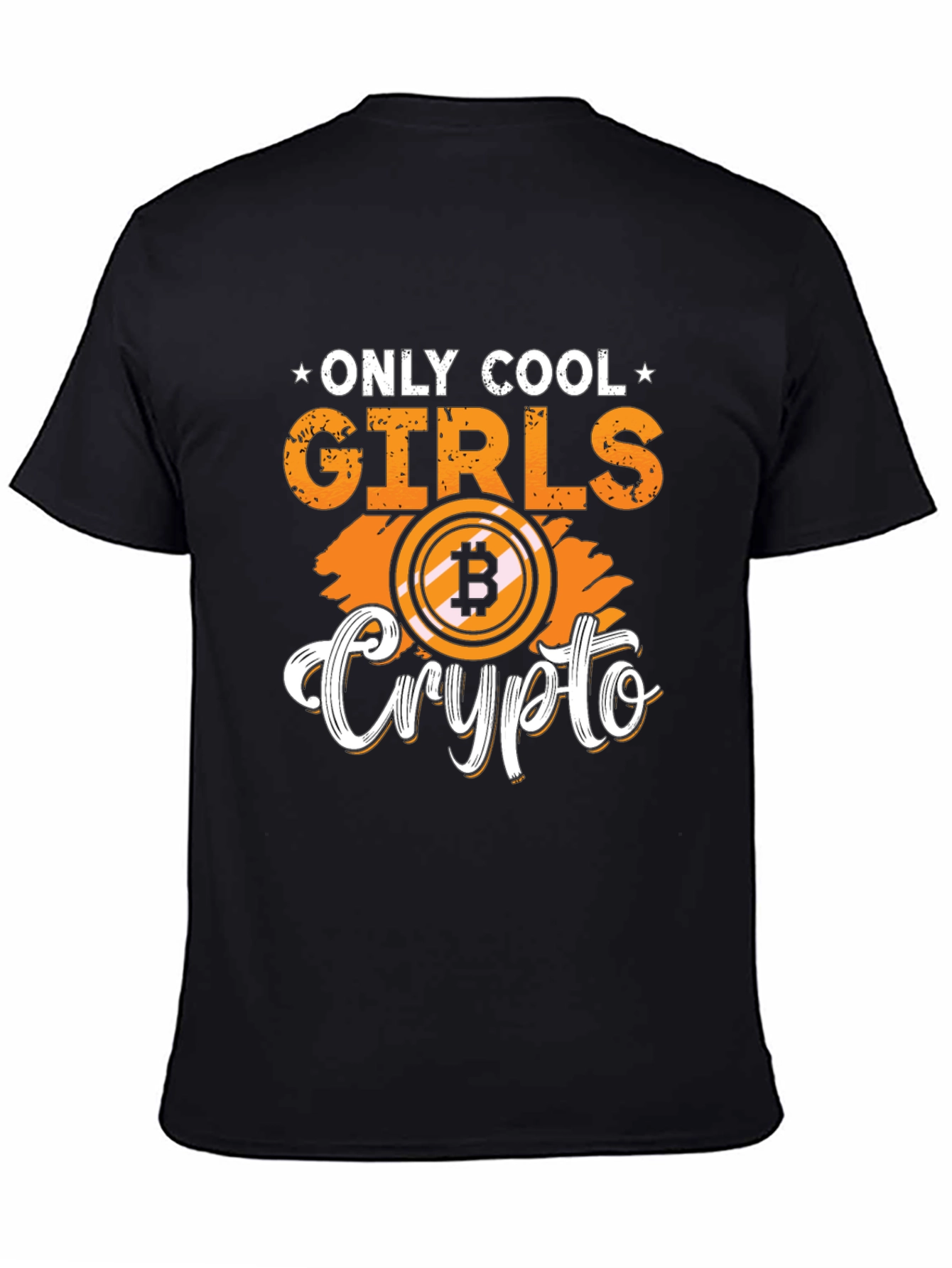 Only Cool Girls Crypto Bitcoin Black T-Shirt