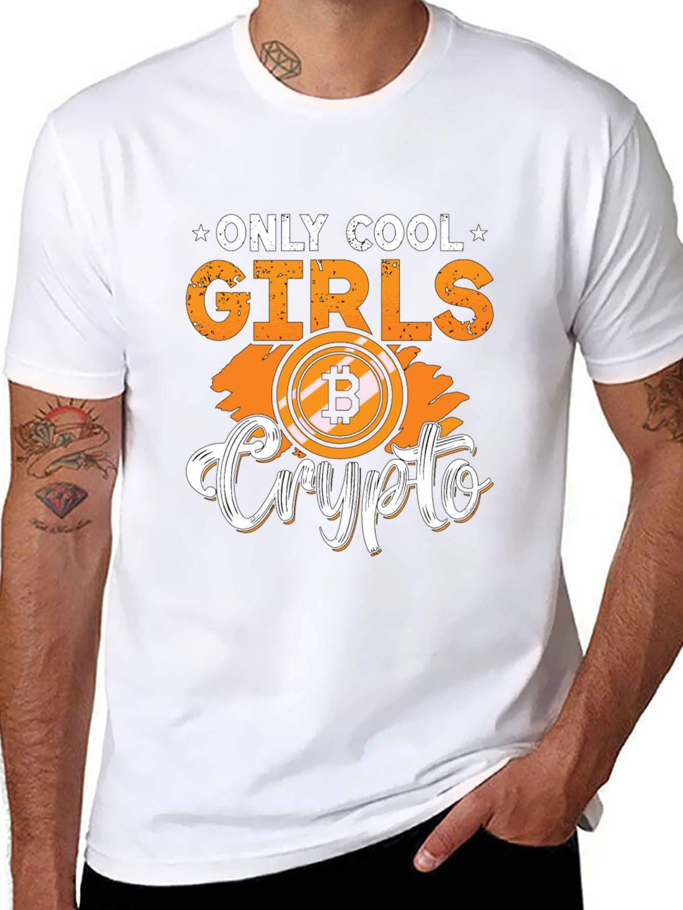 Only Cool Girls Crypto Bitcoin Black T-Shirt