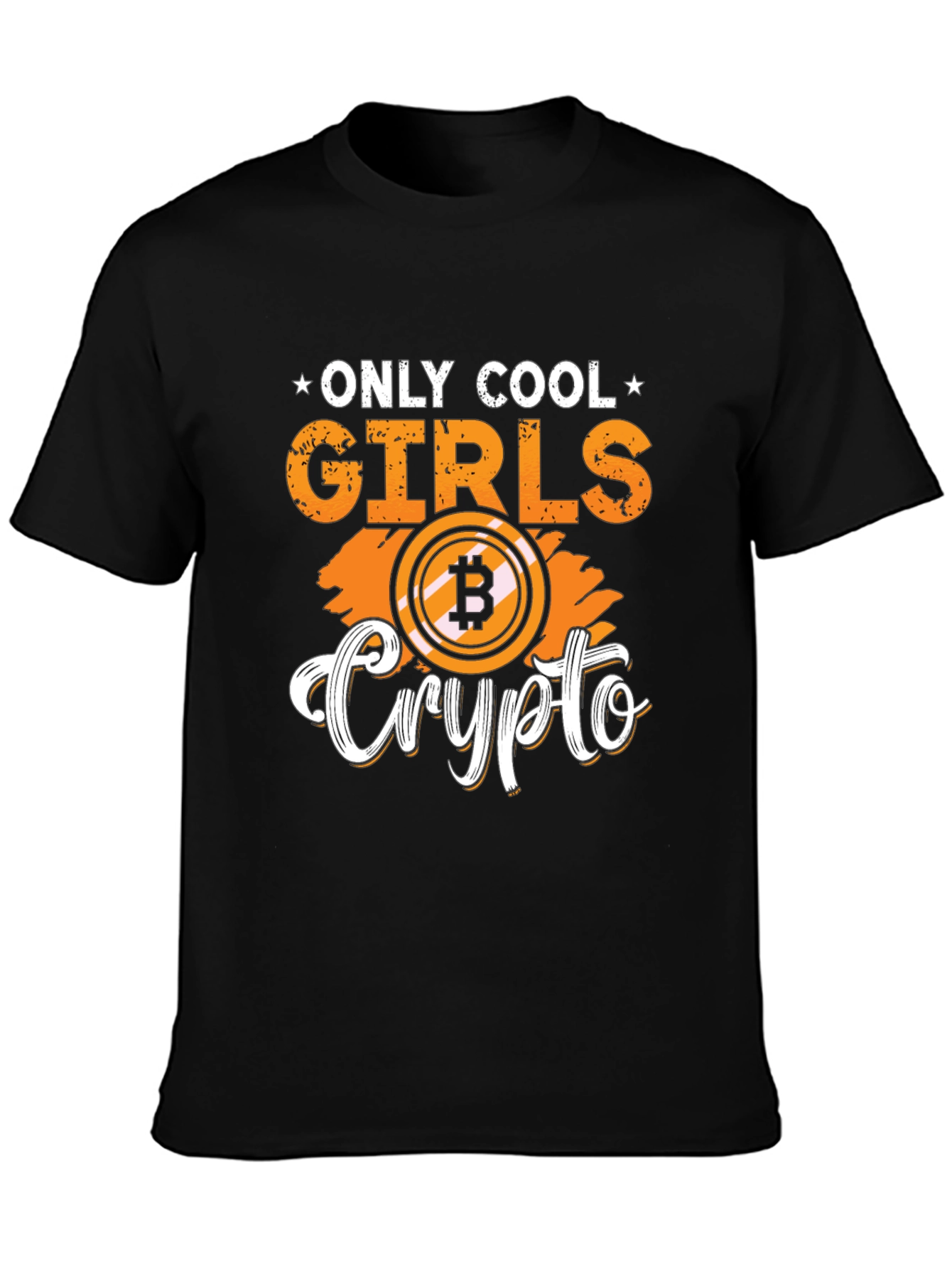 Only Cool Girls Crypto Bitcoin Black T-Shirt