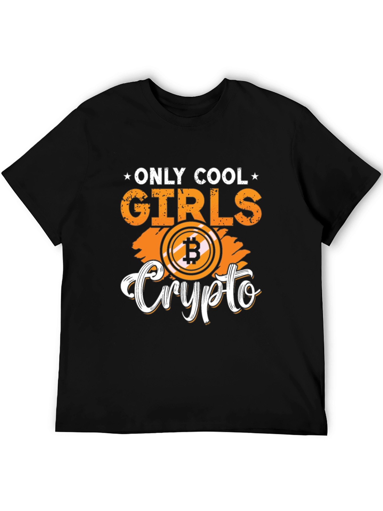 Only Cool Girls Crypto Bitcoin Black T-Shirt