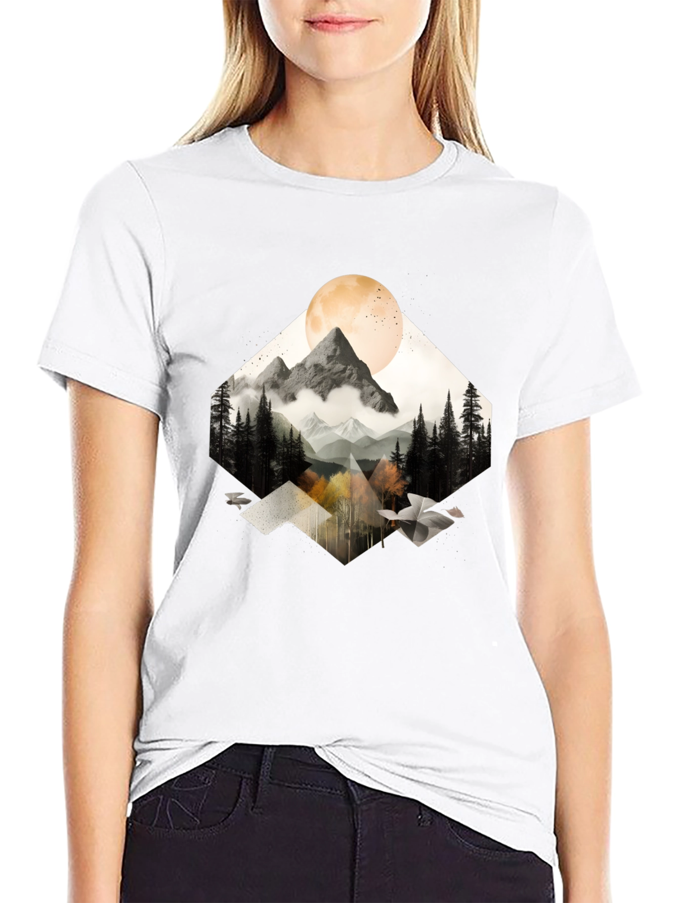 Mountain Moon Graphic Tee - Nature Inspired Style