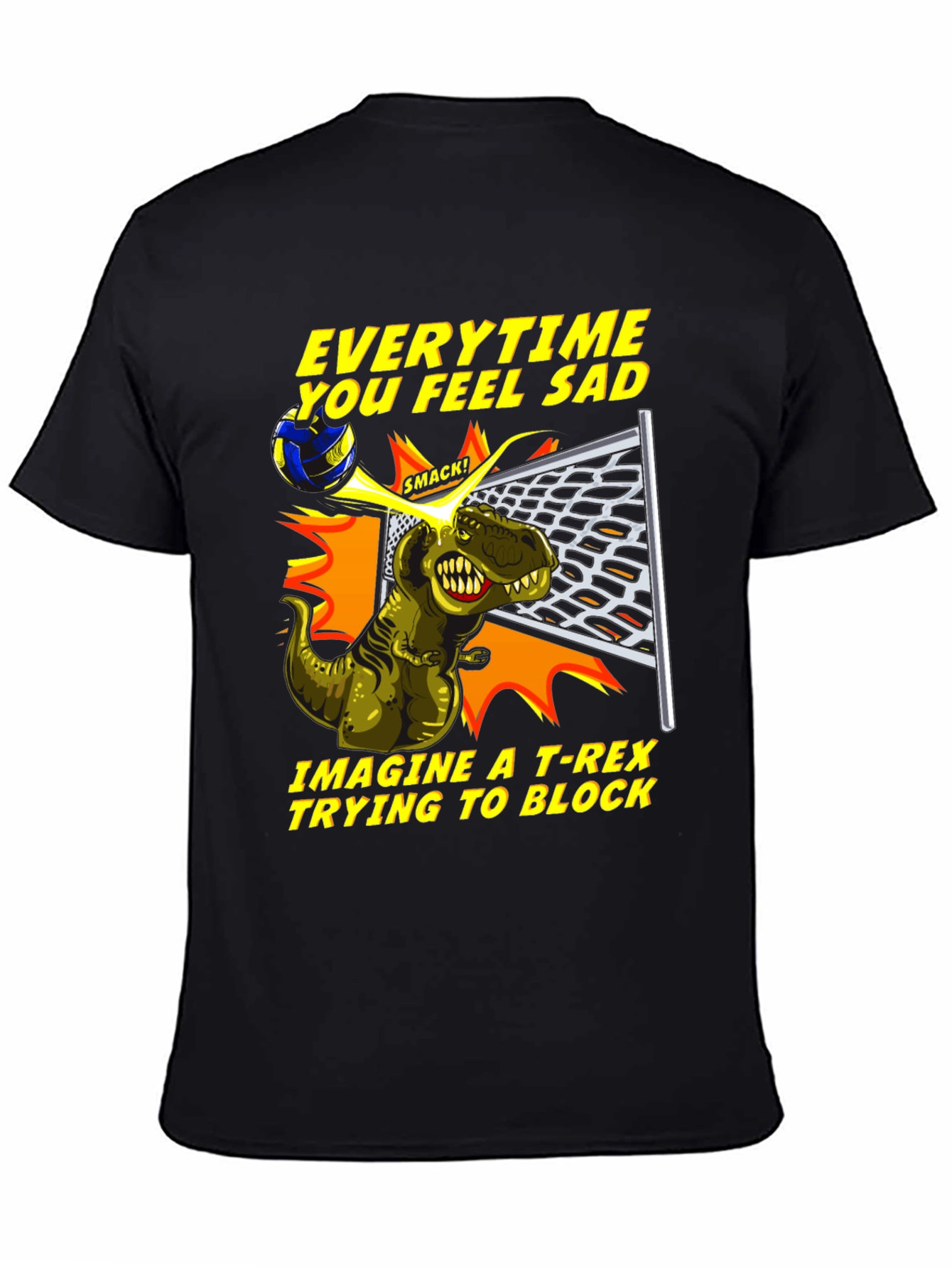 T-Rex Volleyball Block Humor Tee