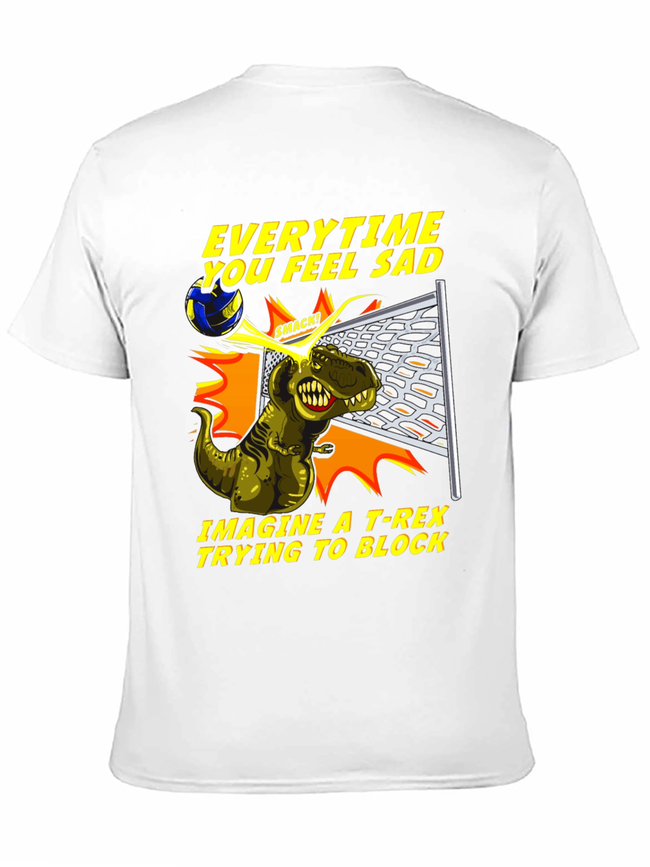 T-Rex Volleyball Block Humor Tee