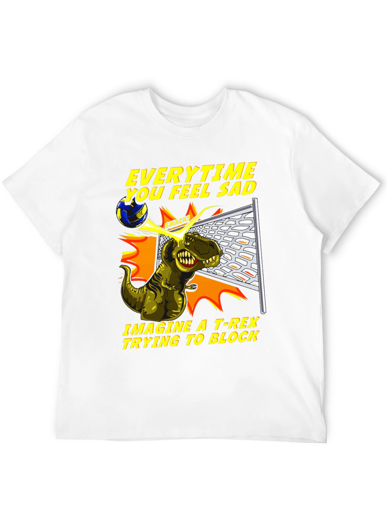 T-Rex Volleyball Block Humor Tee