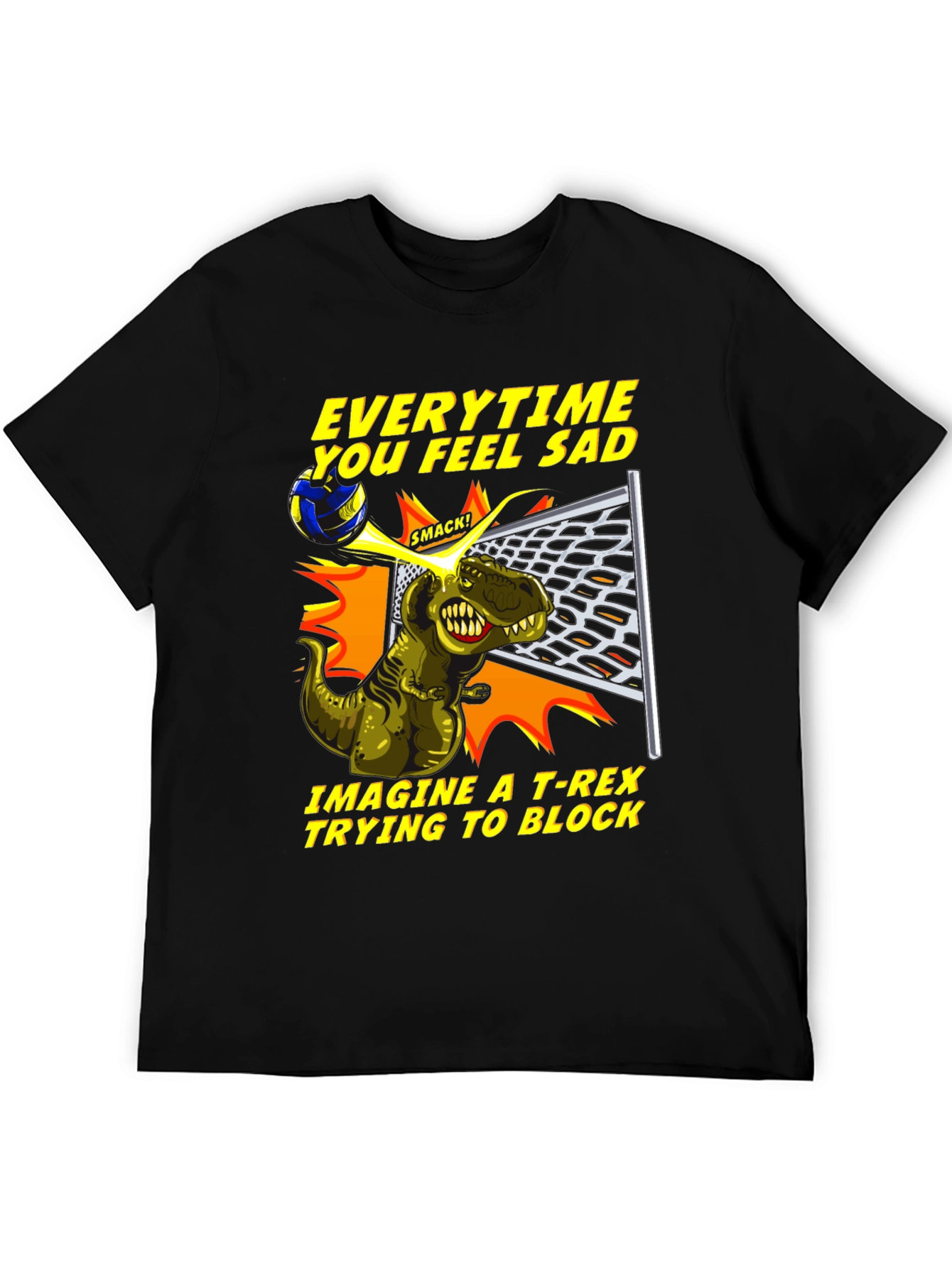T-Rex Volleyball Block Humor Tee