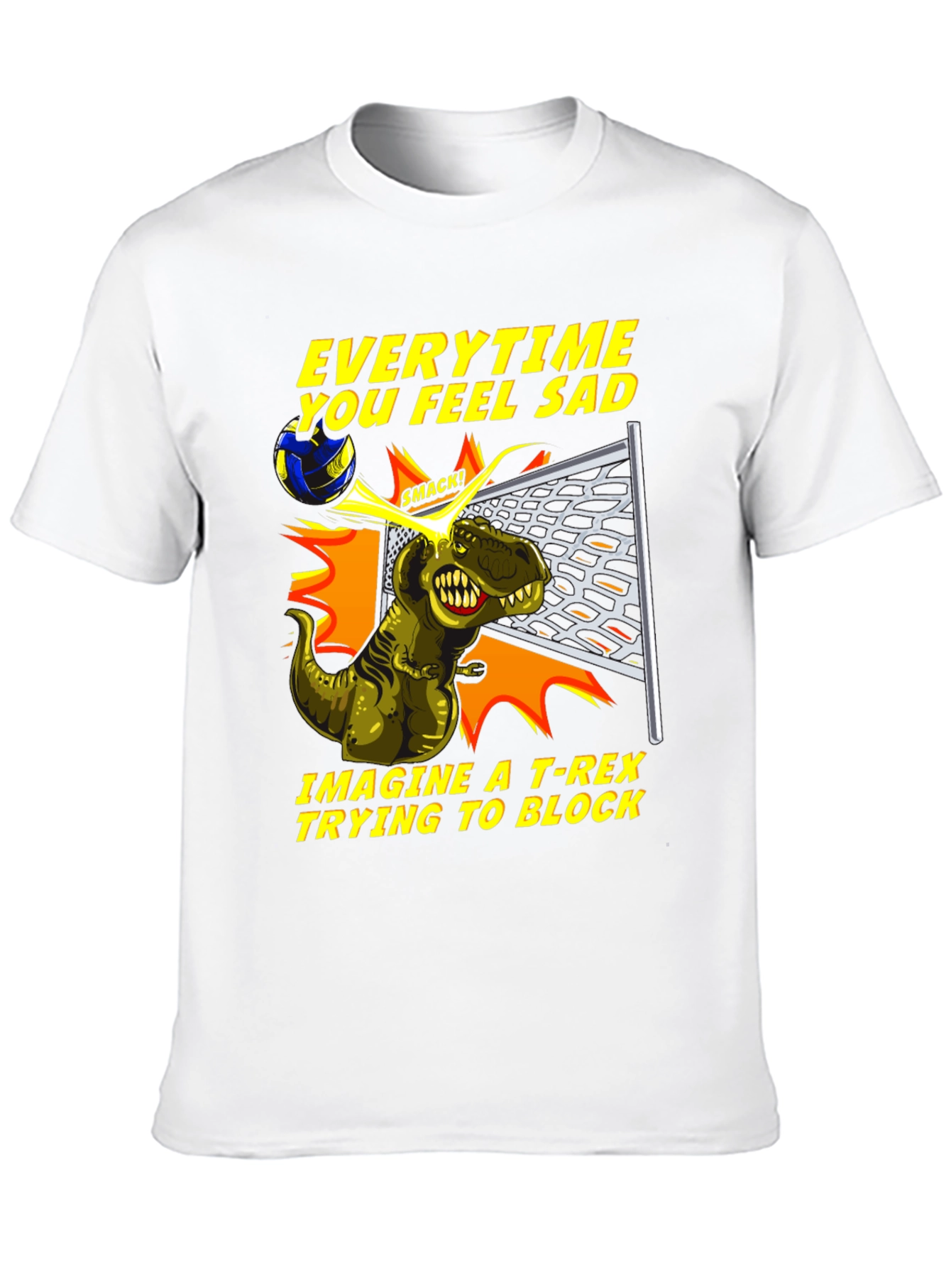 T-Rex Volleyball Block Humor Tee
