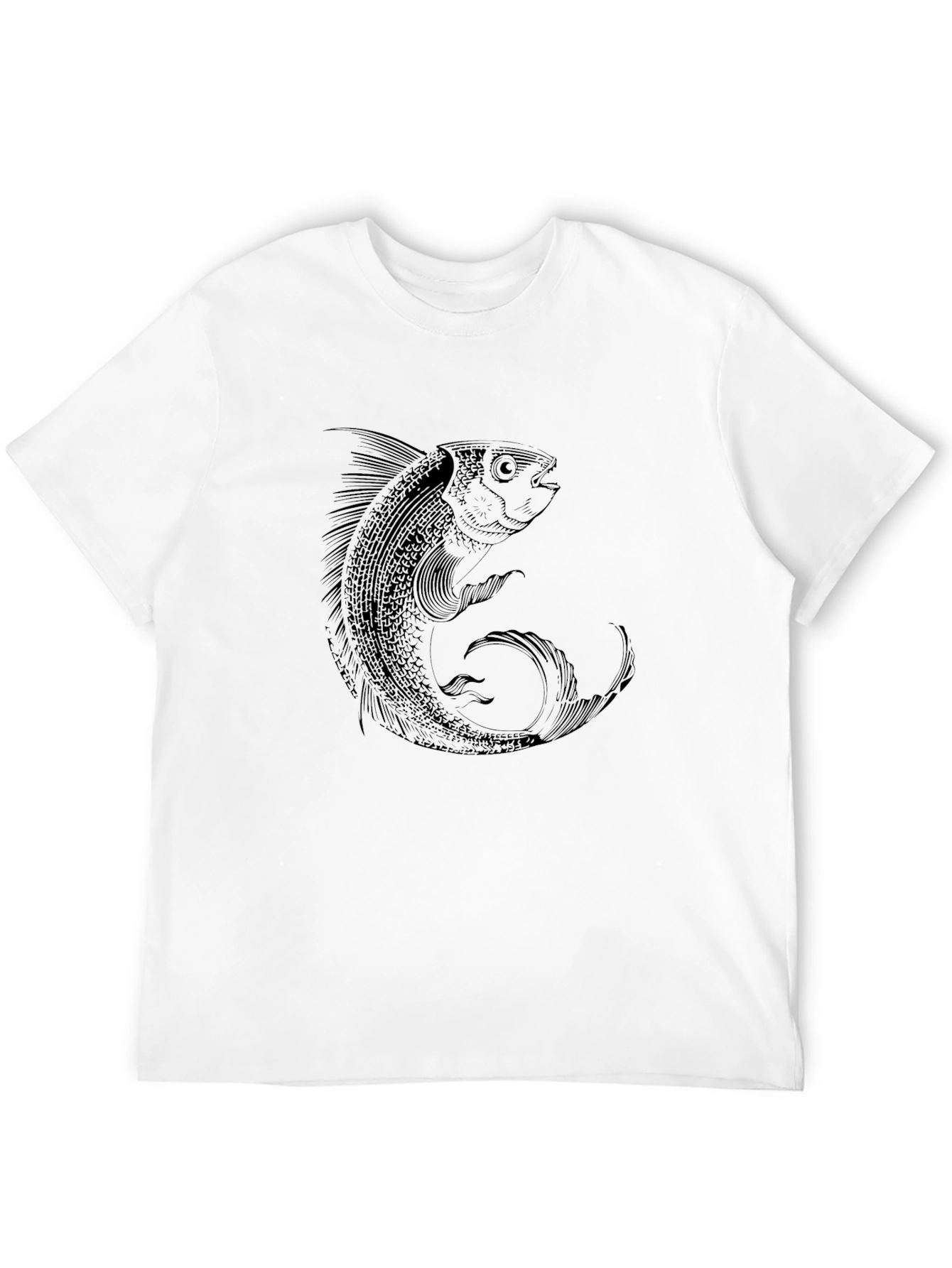 Mens Black Fish Graphic Tee